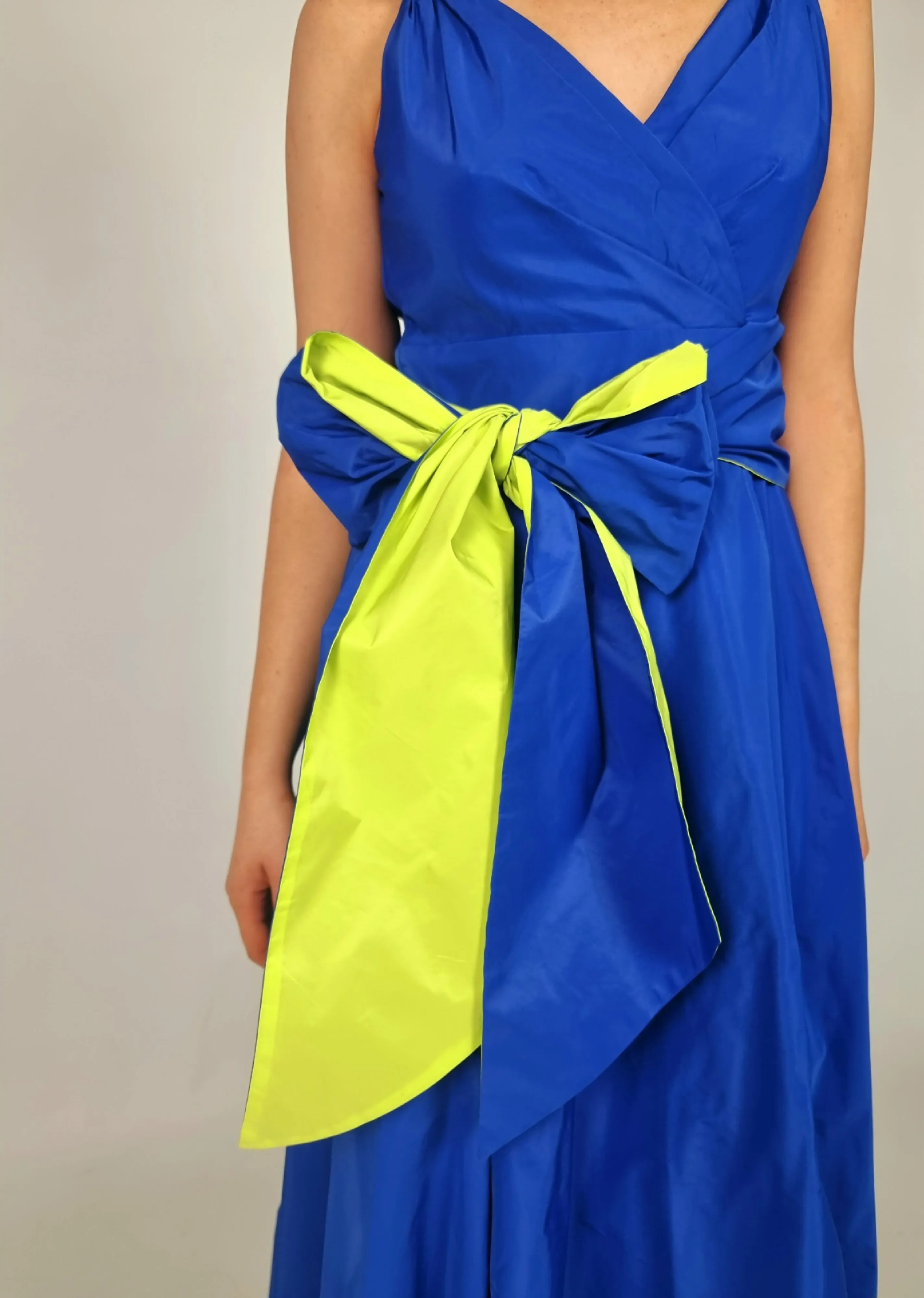 EDAS Tenerezza Cobalt Blue Taffeta Style Belted Dress