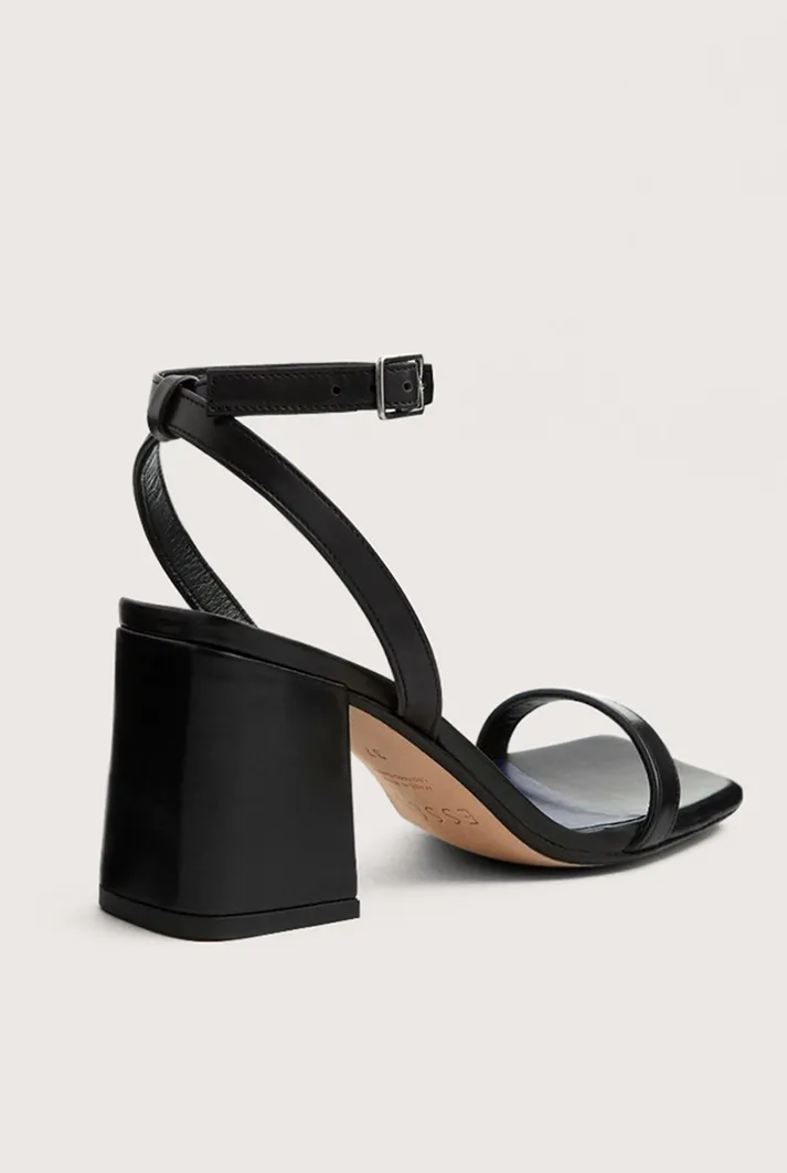 Essential Block Heel Black Sandal