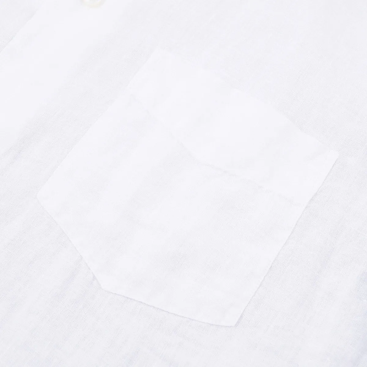 Fedeli Solid White Pure Linen Shirt