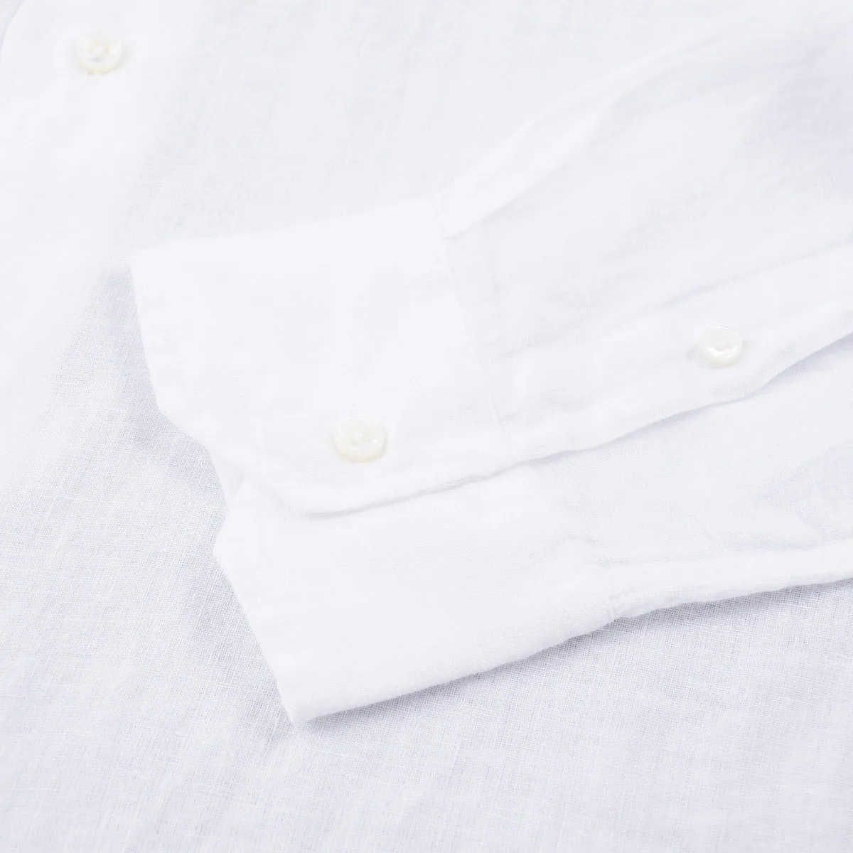 Fedeli Solid White Pure Linen Shirt