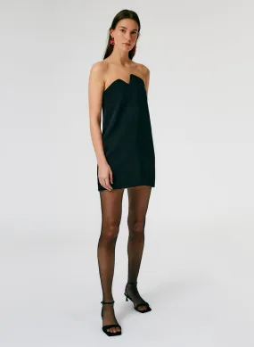 Fluid Drape Squiggly Strapless Mini Dress