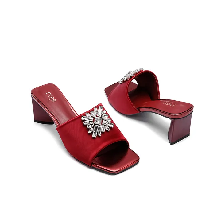 Gem Brooch Heeled Sandal BB 23