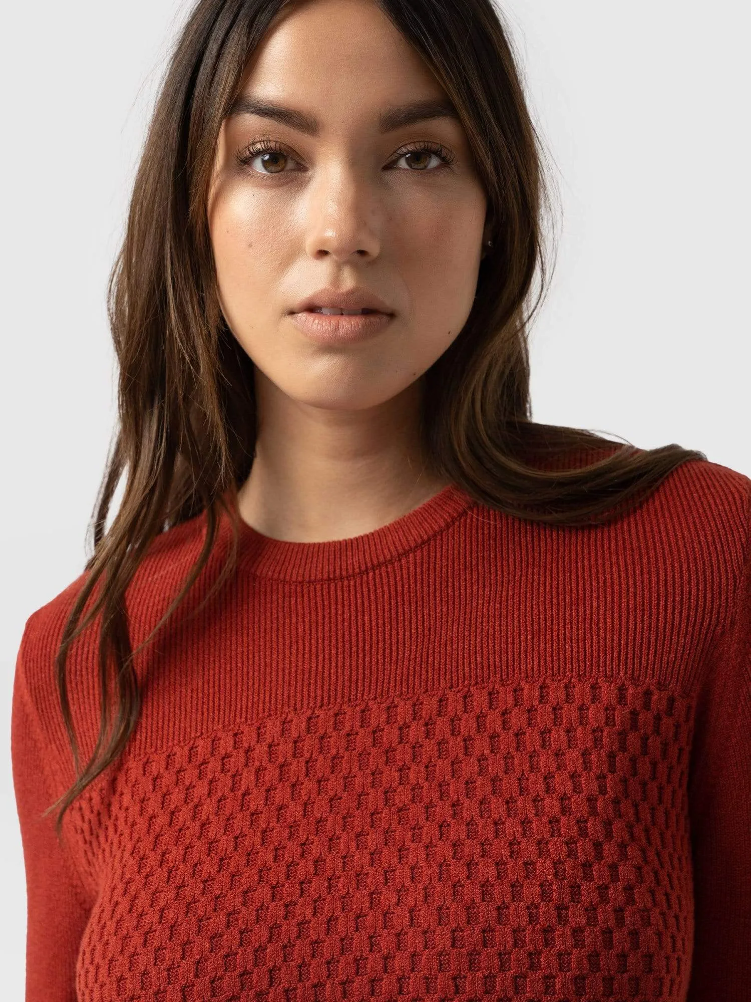 Honeycomb Rib Jumper - Amber