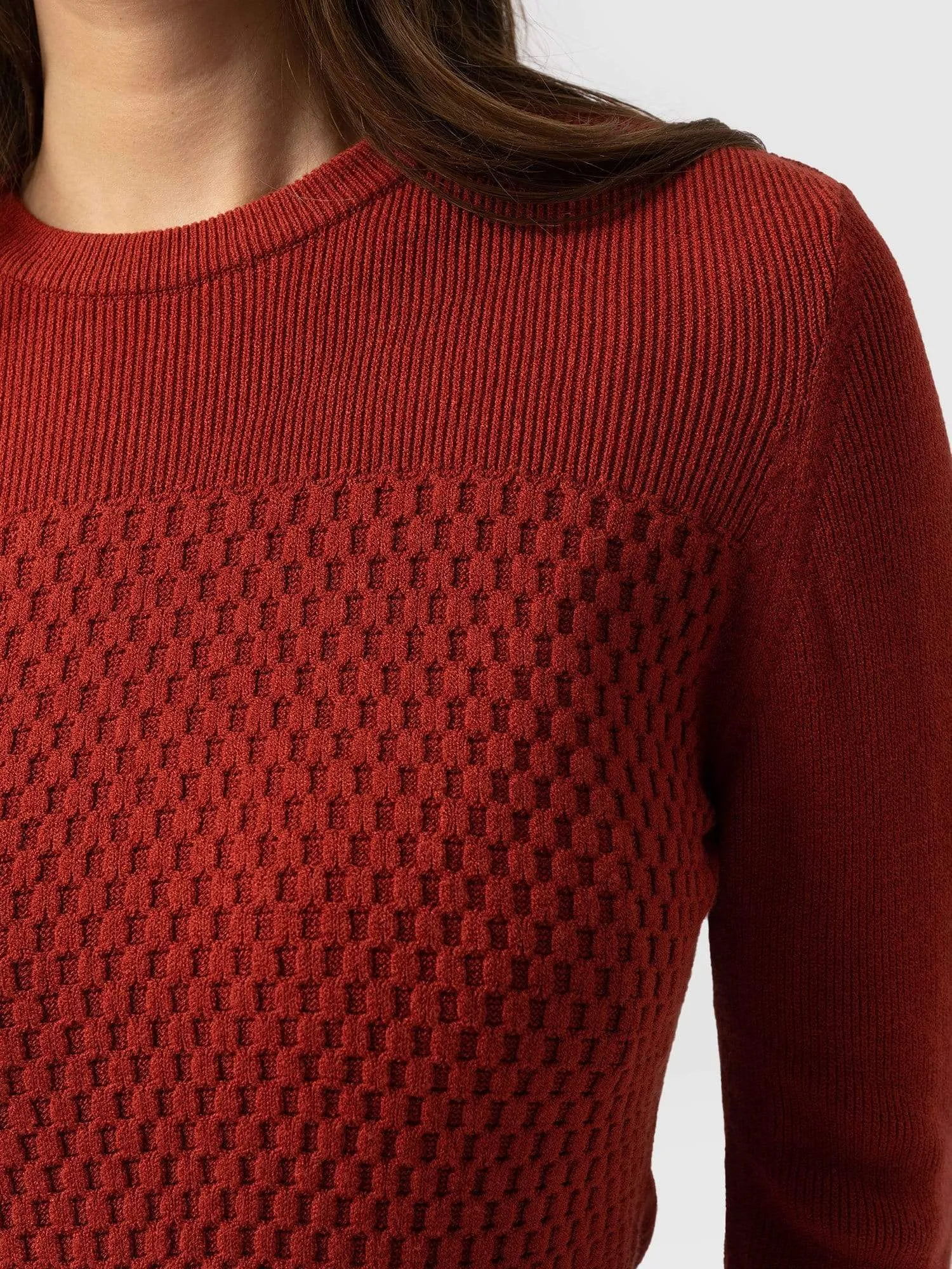 Honeycomb Rib Jumper - Amber