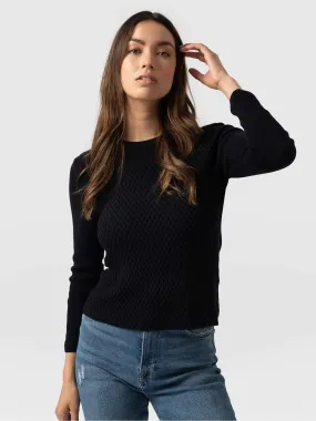 Honeycomb Rib Jumper - Black