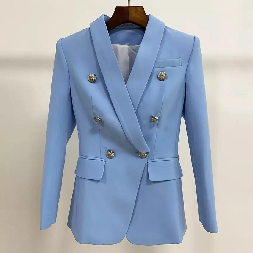 ICONIC SKY BLUE WITH SILVER BUTTON BLAZER