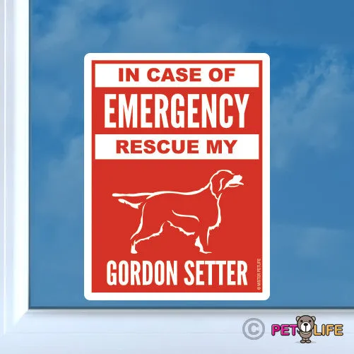 In Case of Emergency Rescue My Gordon Setter Sticker