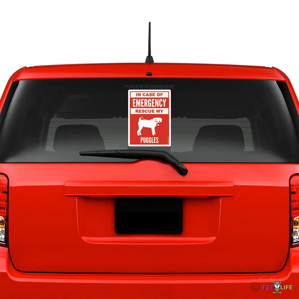 In Case of Emergency Rescue My Puggles Sticker