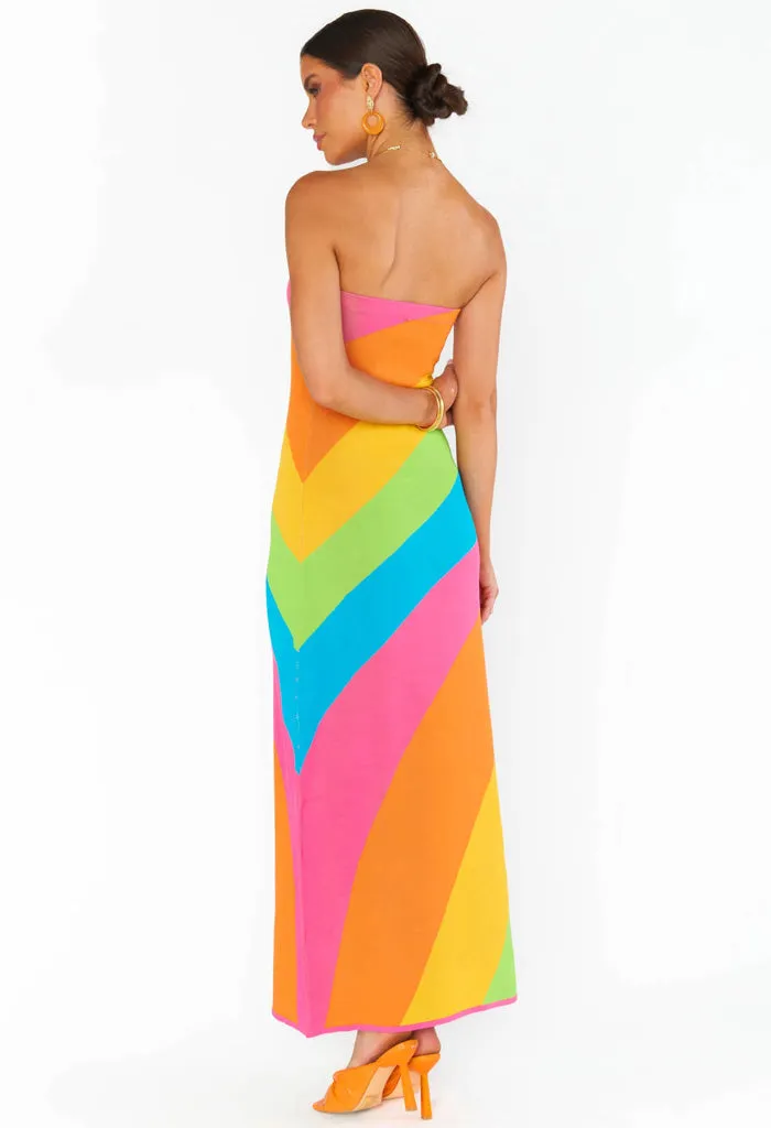 Island Nights Tube Dress-Salty Rainbow Stripe Knit