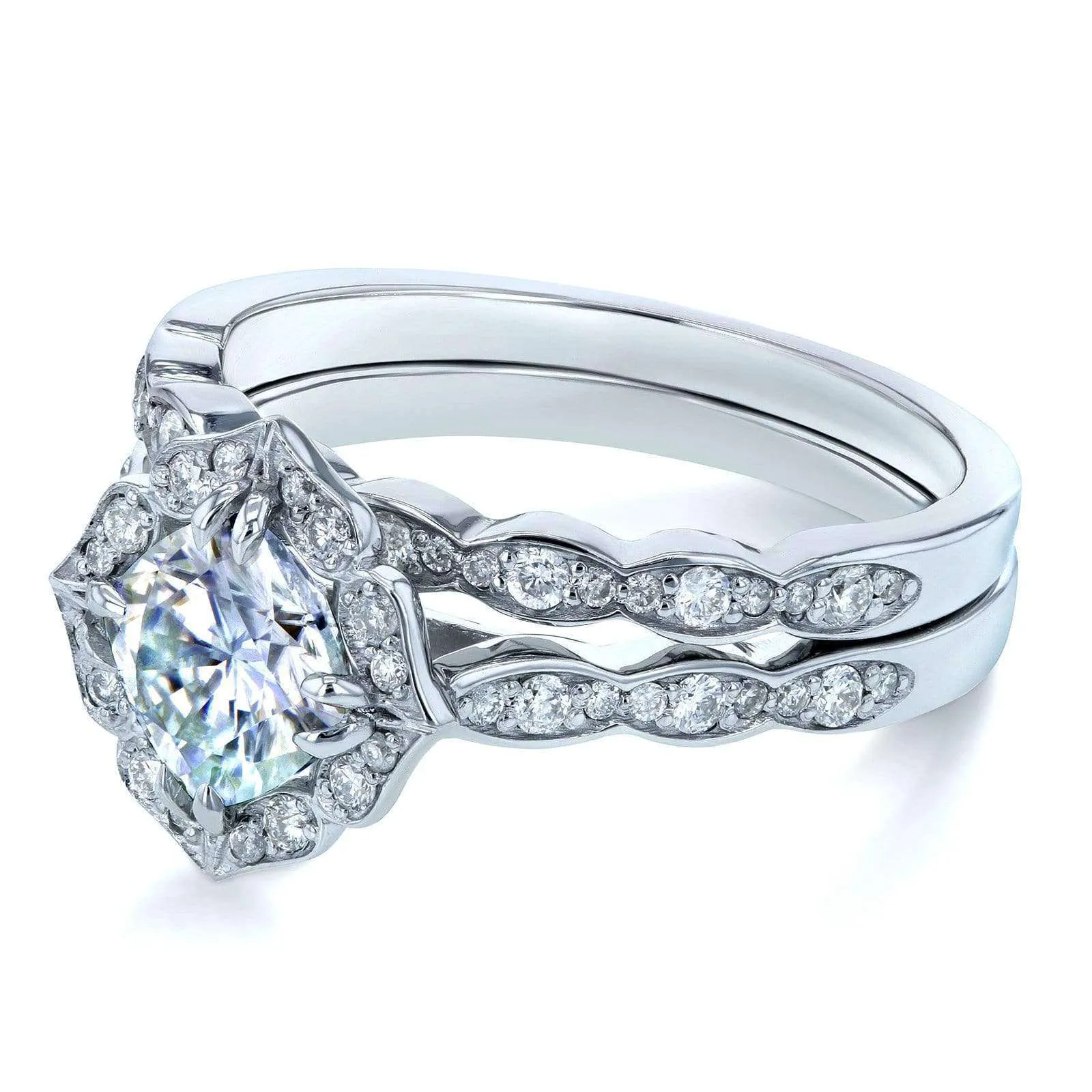 Jasmine Moissanite & Diamond Bridal Set - Forever One