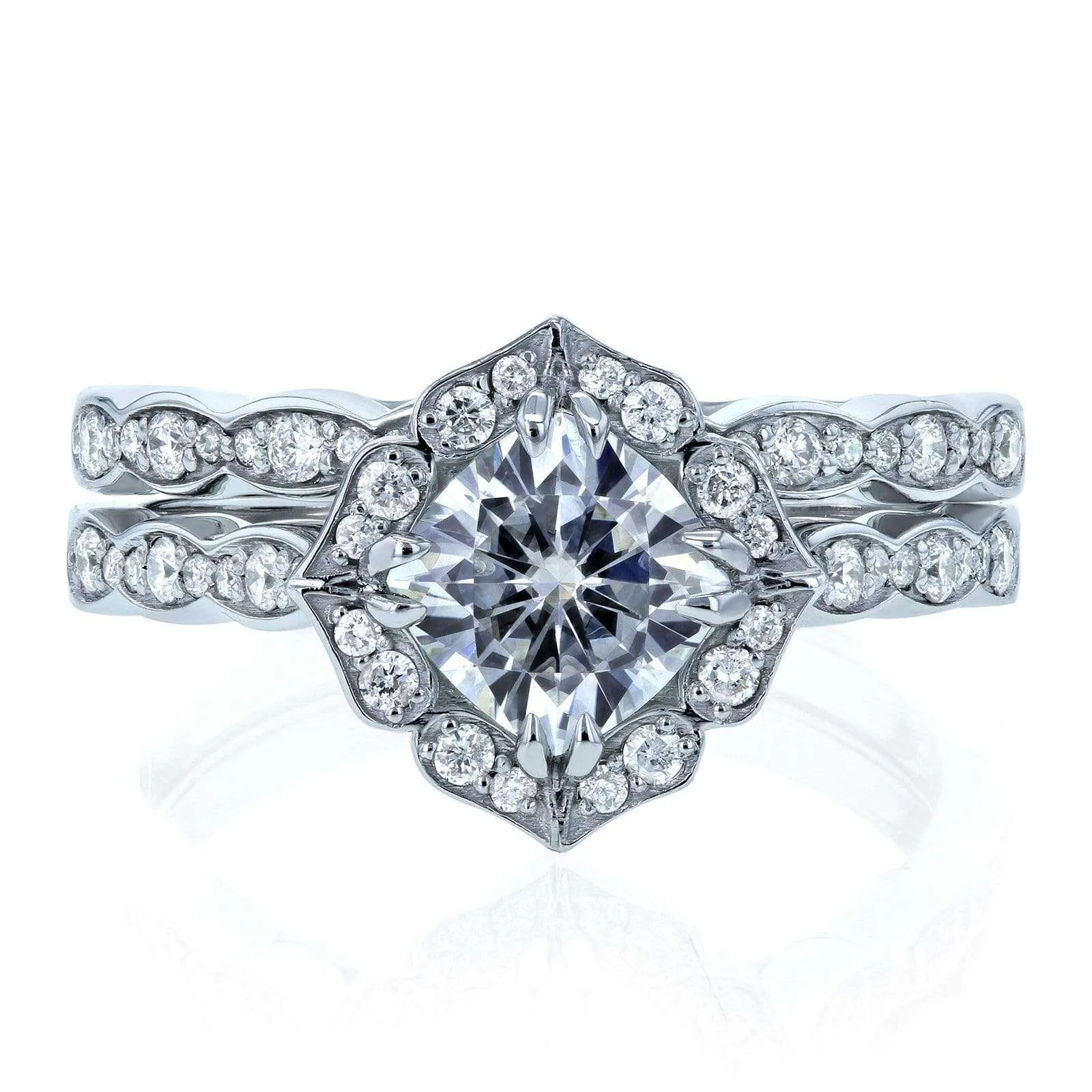 Jasmine Moissanite & Diamond Bridal Set - Forever One