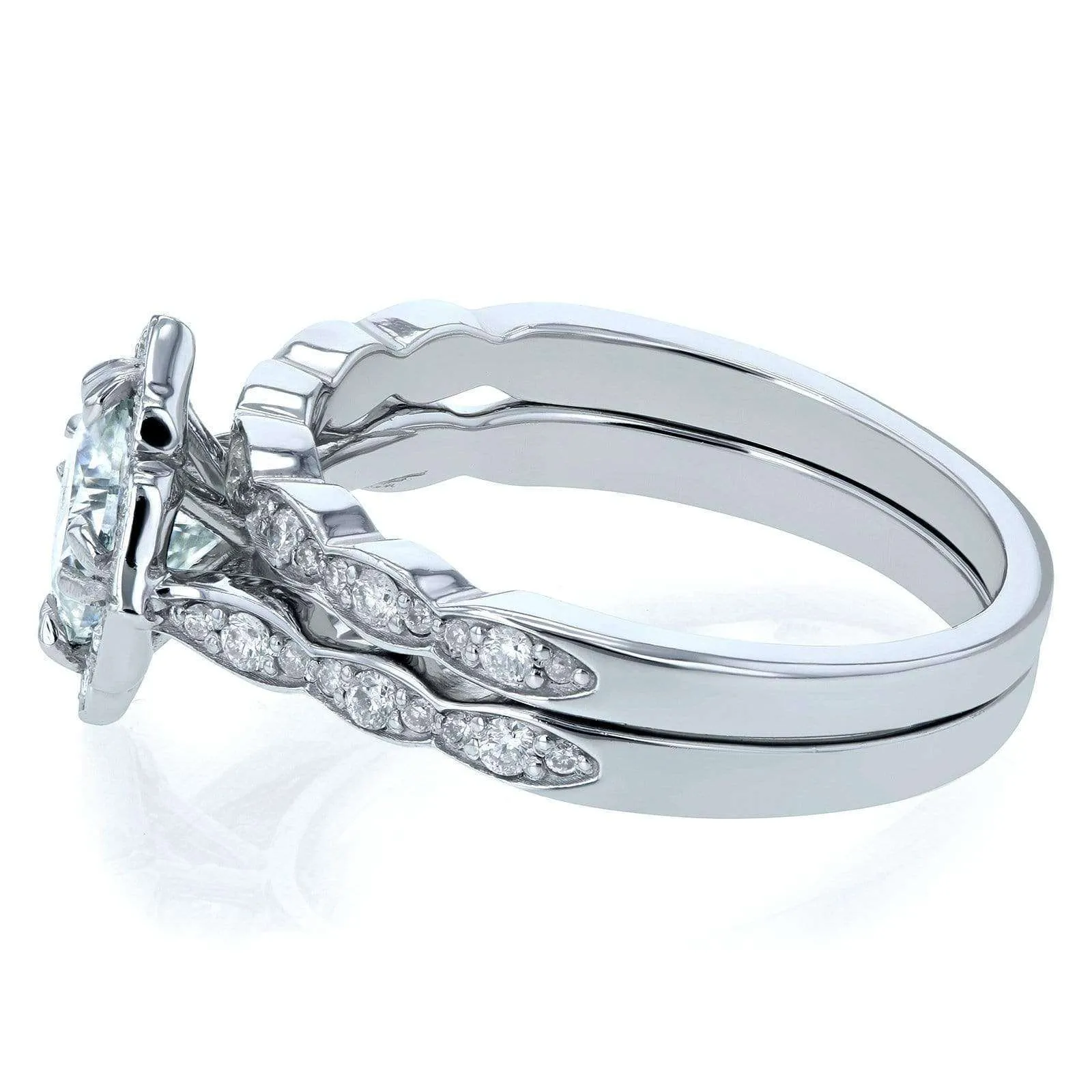 Jasmine Moissanite & Diamond Bridal Set - Forever One