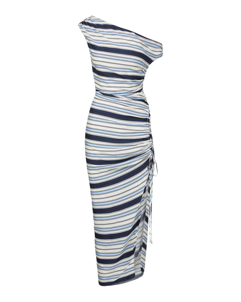 Kadie Striped Stretch-Silk Dress