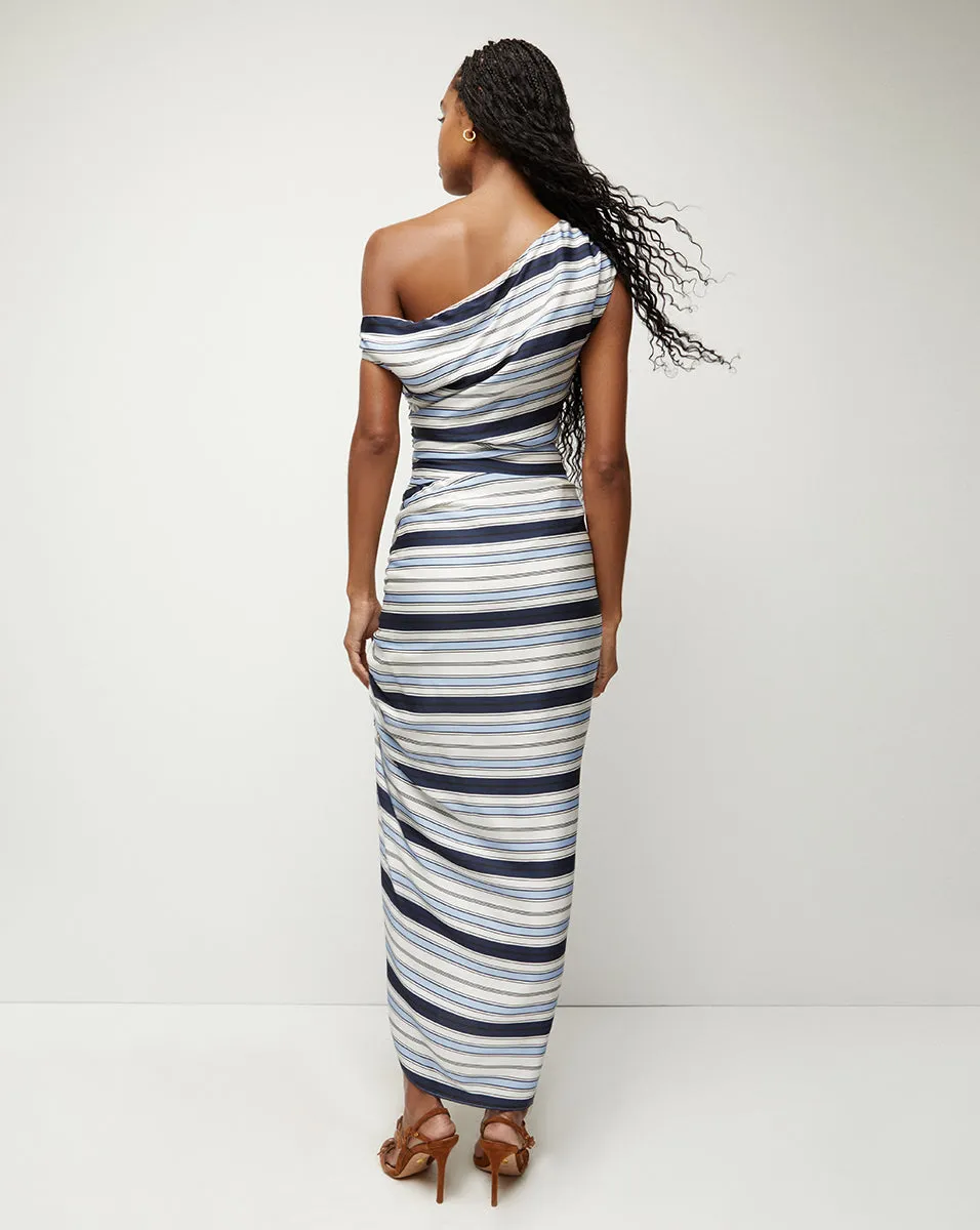 Kadie Striped Stretch-Silk Dress