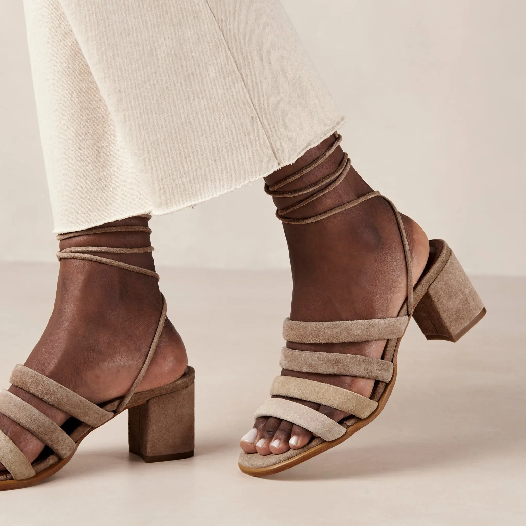 Letizia Shades Of Beige Leather Sandals