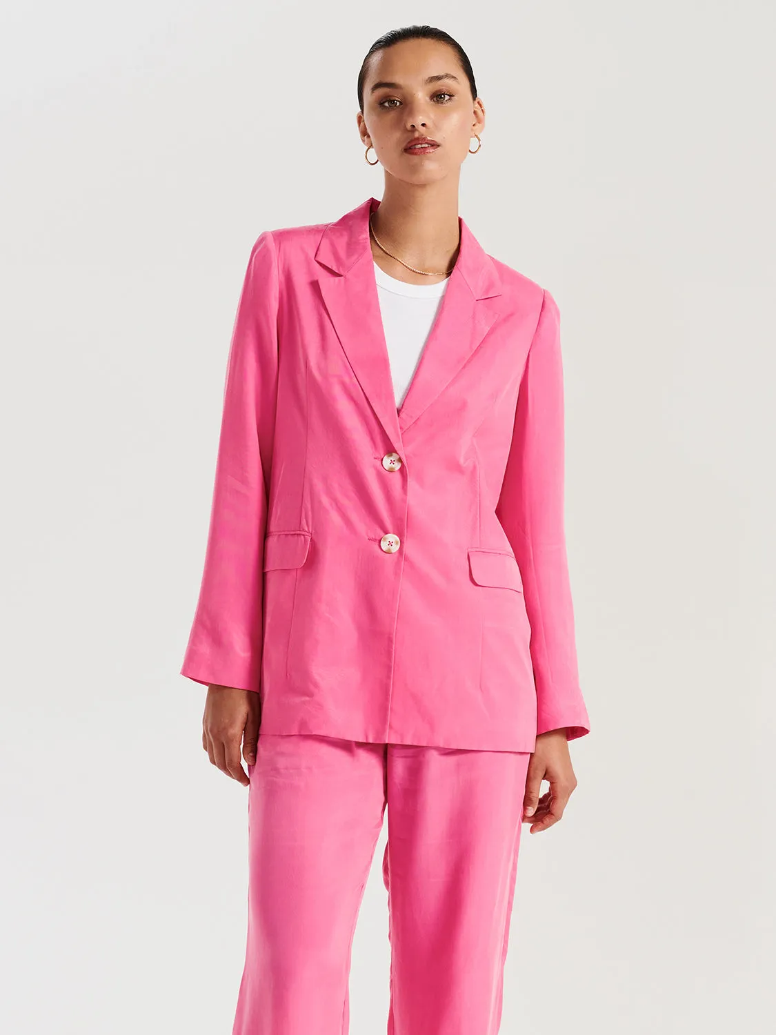 Lillian Cupro Blazer - Carnation