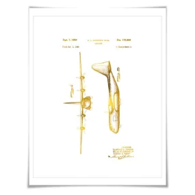 Lockheed C-130 Hercules Airplane Patent Gold Foil Art Print. 7 Foil Colours. Aviation Poster.