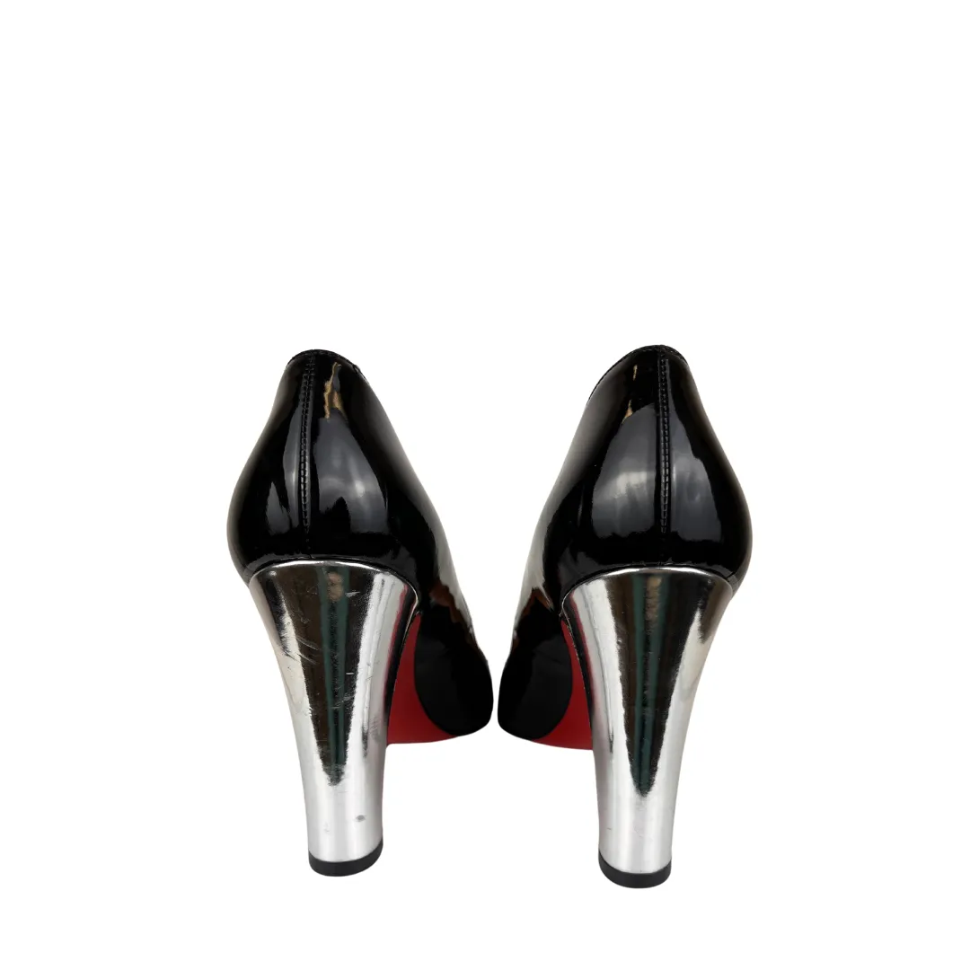 Louboutin Silver Heel Patent Pumps - Size 37.5