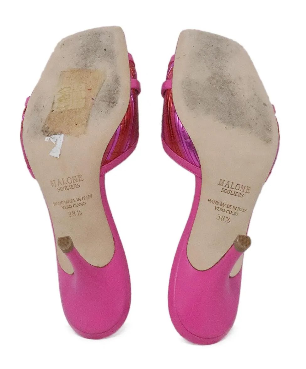 Malone Metallic Pink Leather Heels sz 8.5