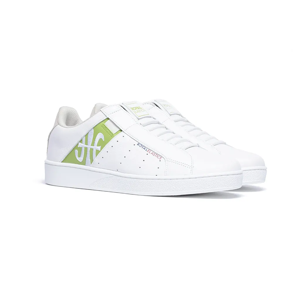 Men's Icon Genesis White Green Leather Sneakers 01994-040