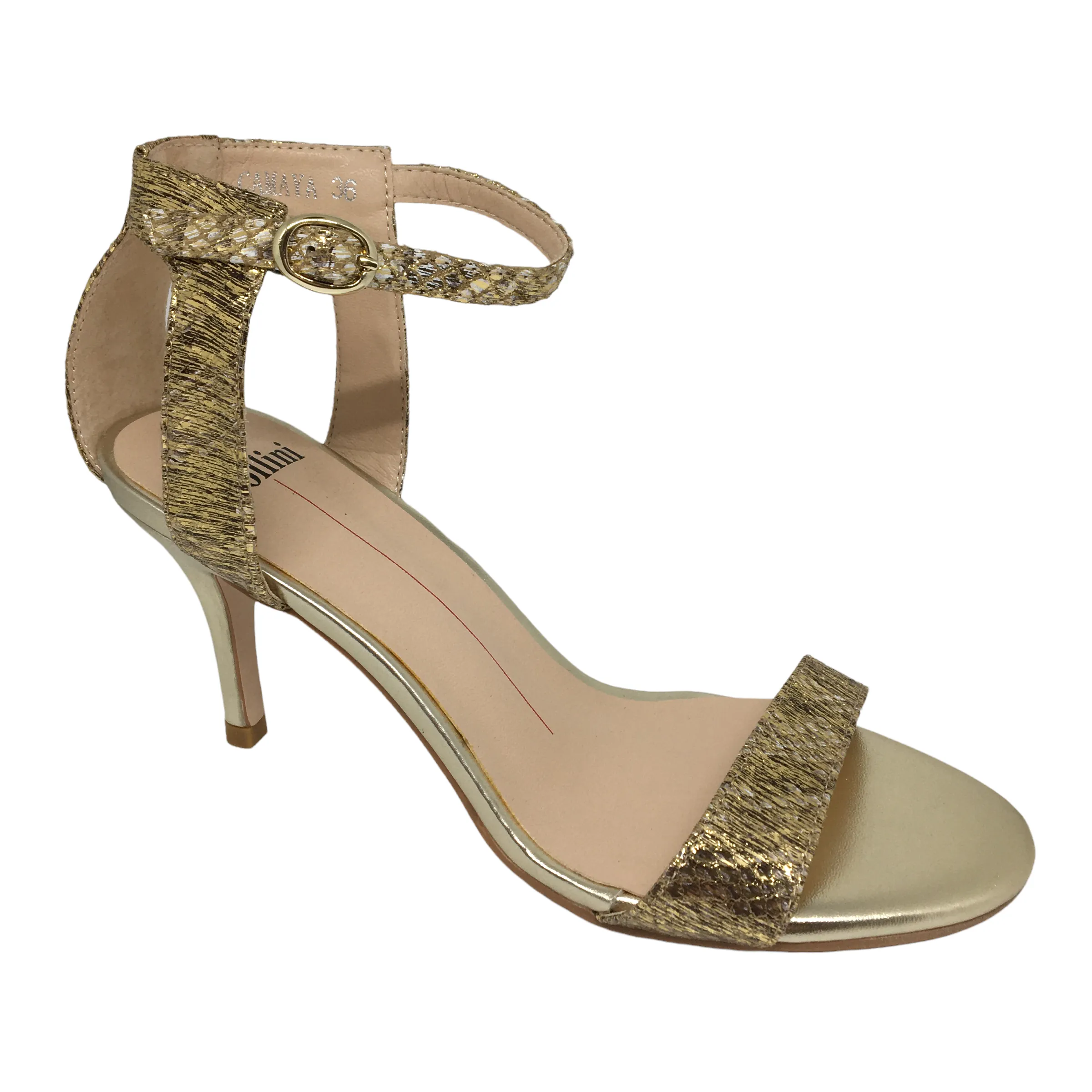 Mollini Camaya Gold Snake Stiletto Heel