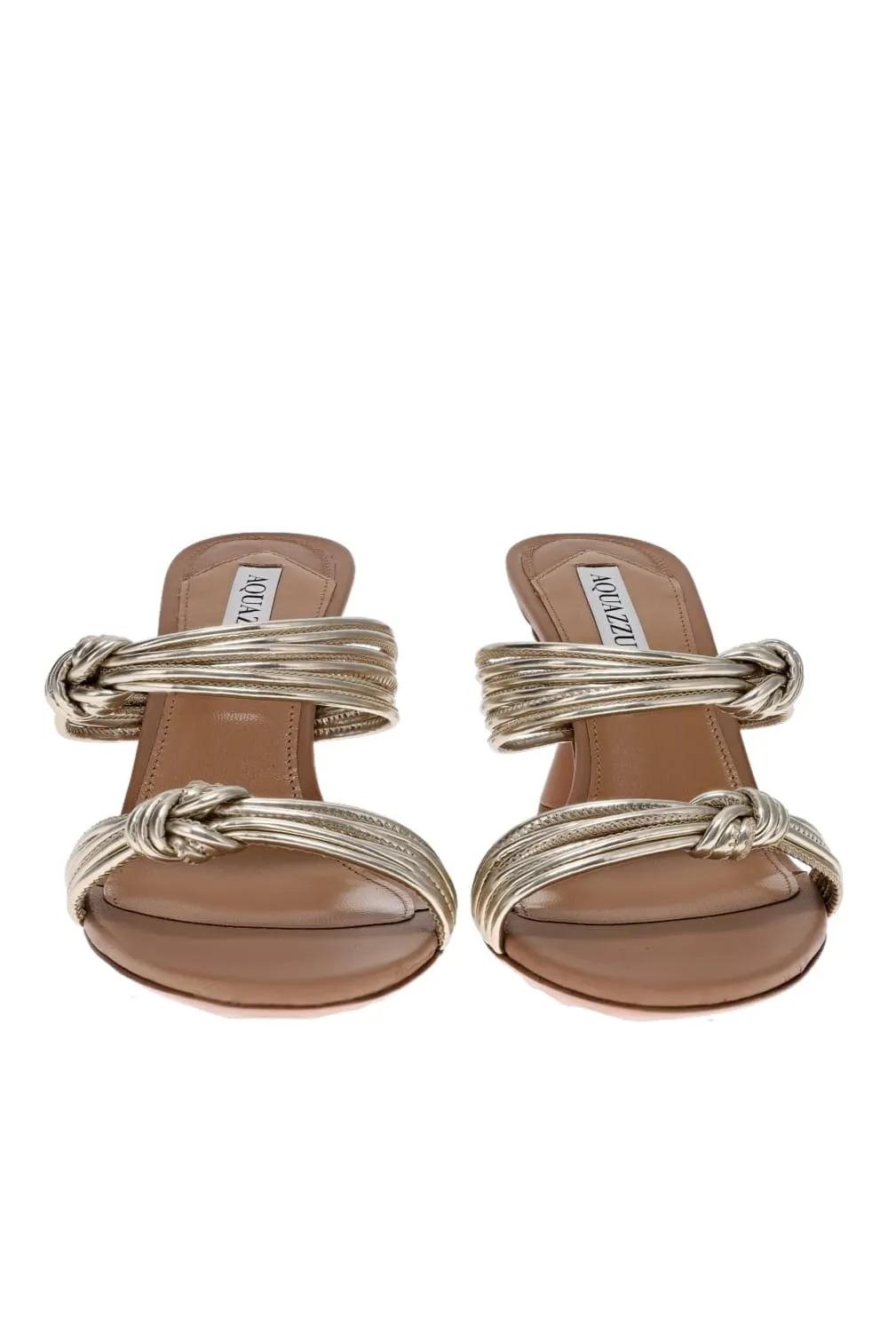 Noodle Light Gold Leather Mules