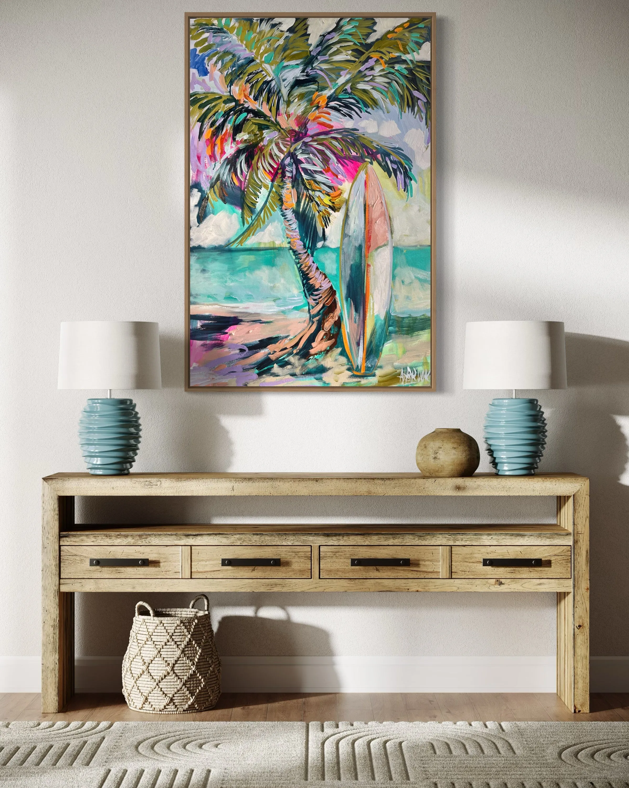 Palm beach  -original on gallery canvas 60x90 cm