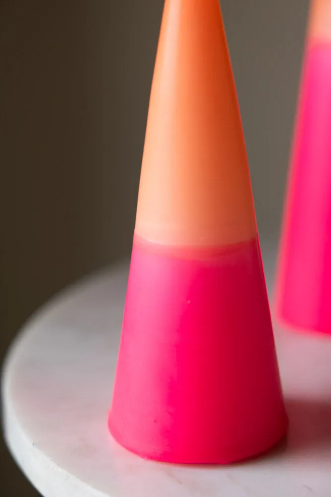 Pink & Orange Cone Shaped Candle - 2 Sizes Available