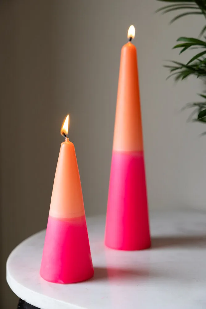 Pink & Orange Cone Shaped Candle - 2 Sizes Available