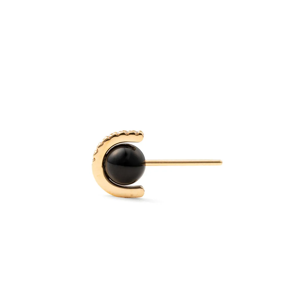 "Beluga" Onyx Diamond Earring Small size