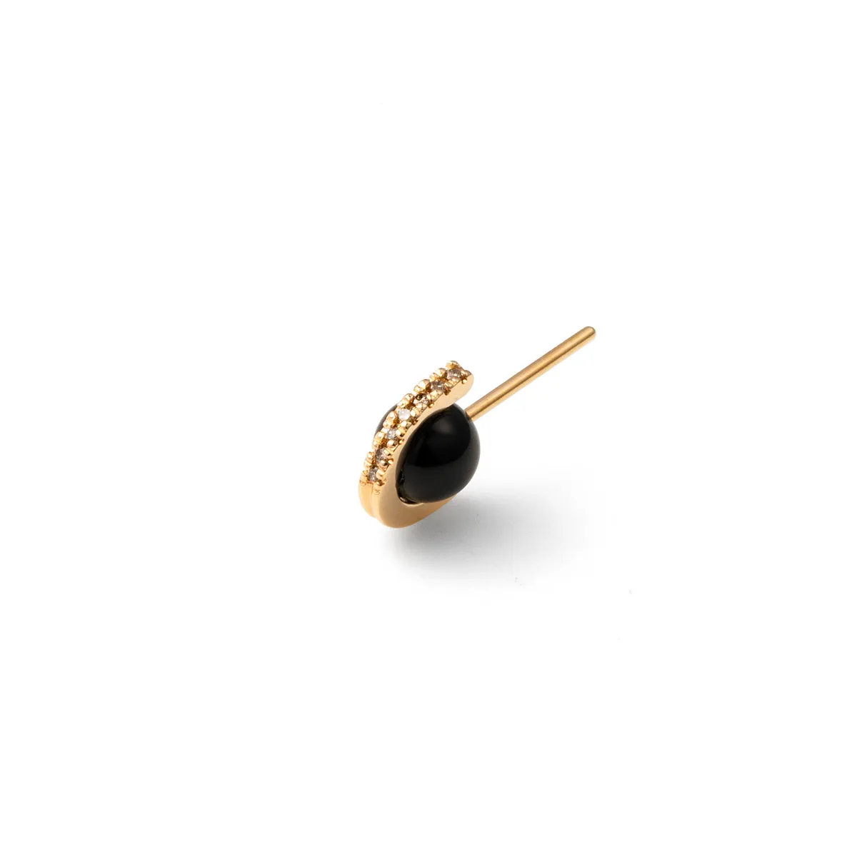 "Beluga" Onyx Diamond Earring Small size