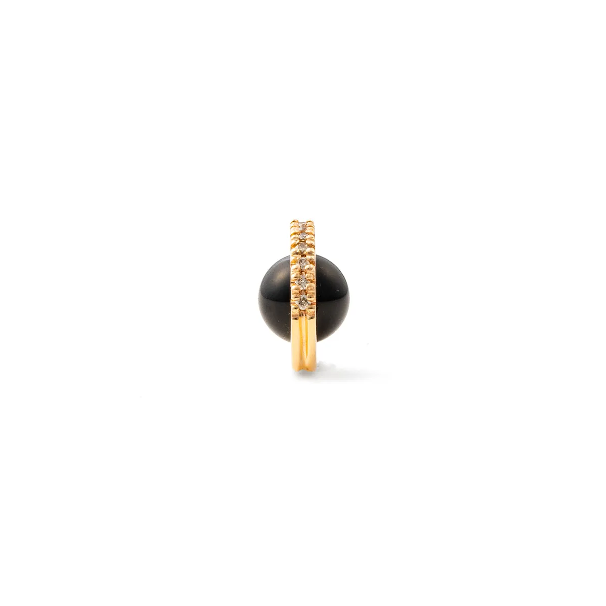 "Beluga" Onyx Diamond Earring Small size