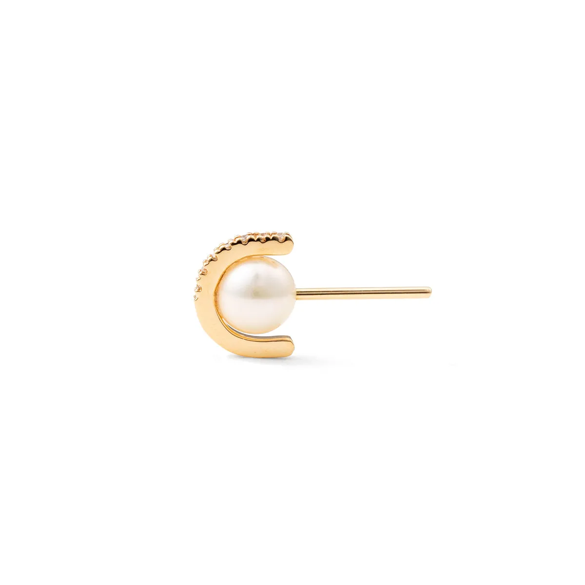 "Beluga" Pearl Diamond Earring Small size