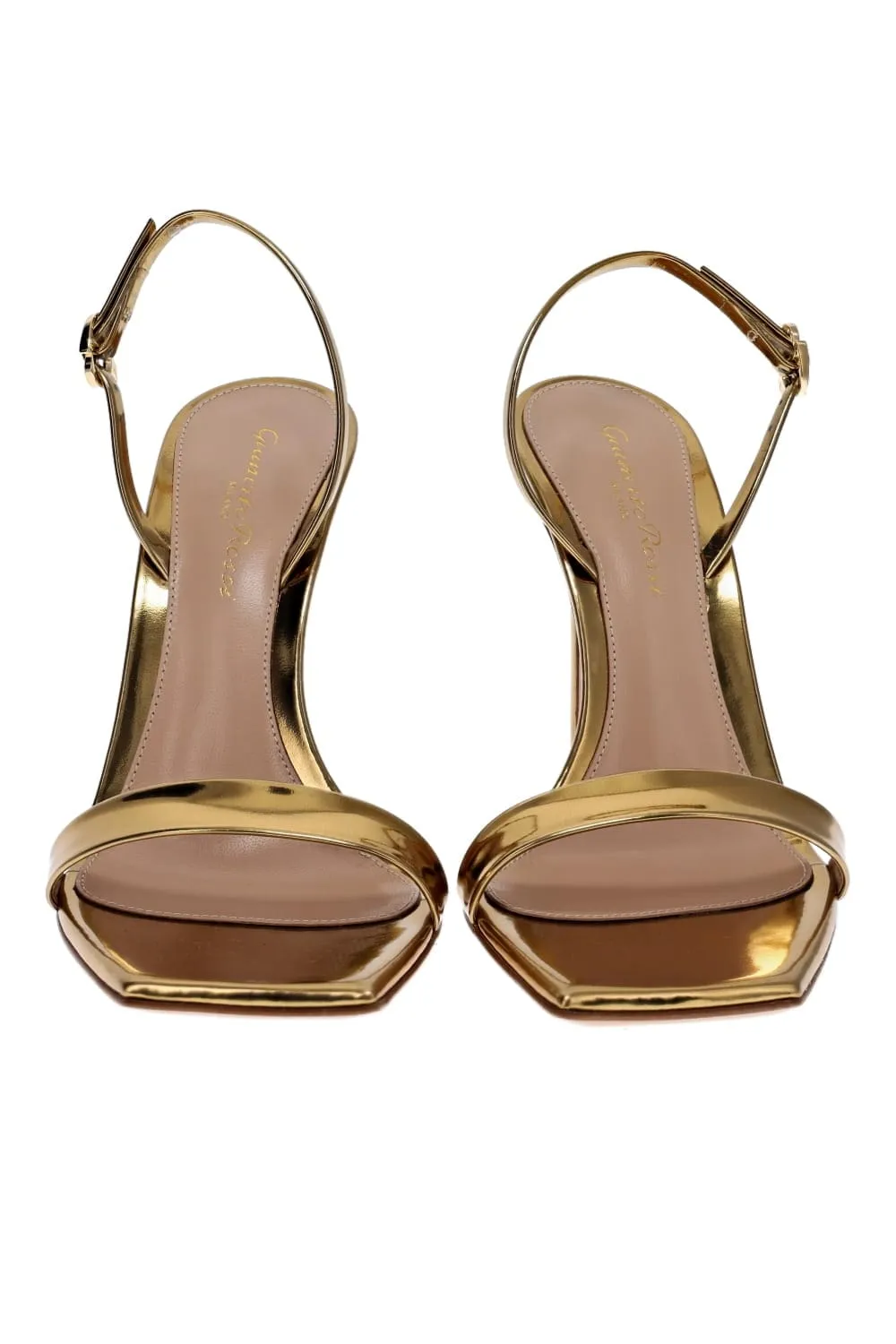 Ribbon Patent Leather Slingback Sandals