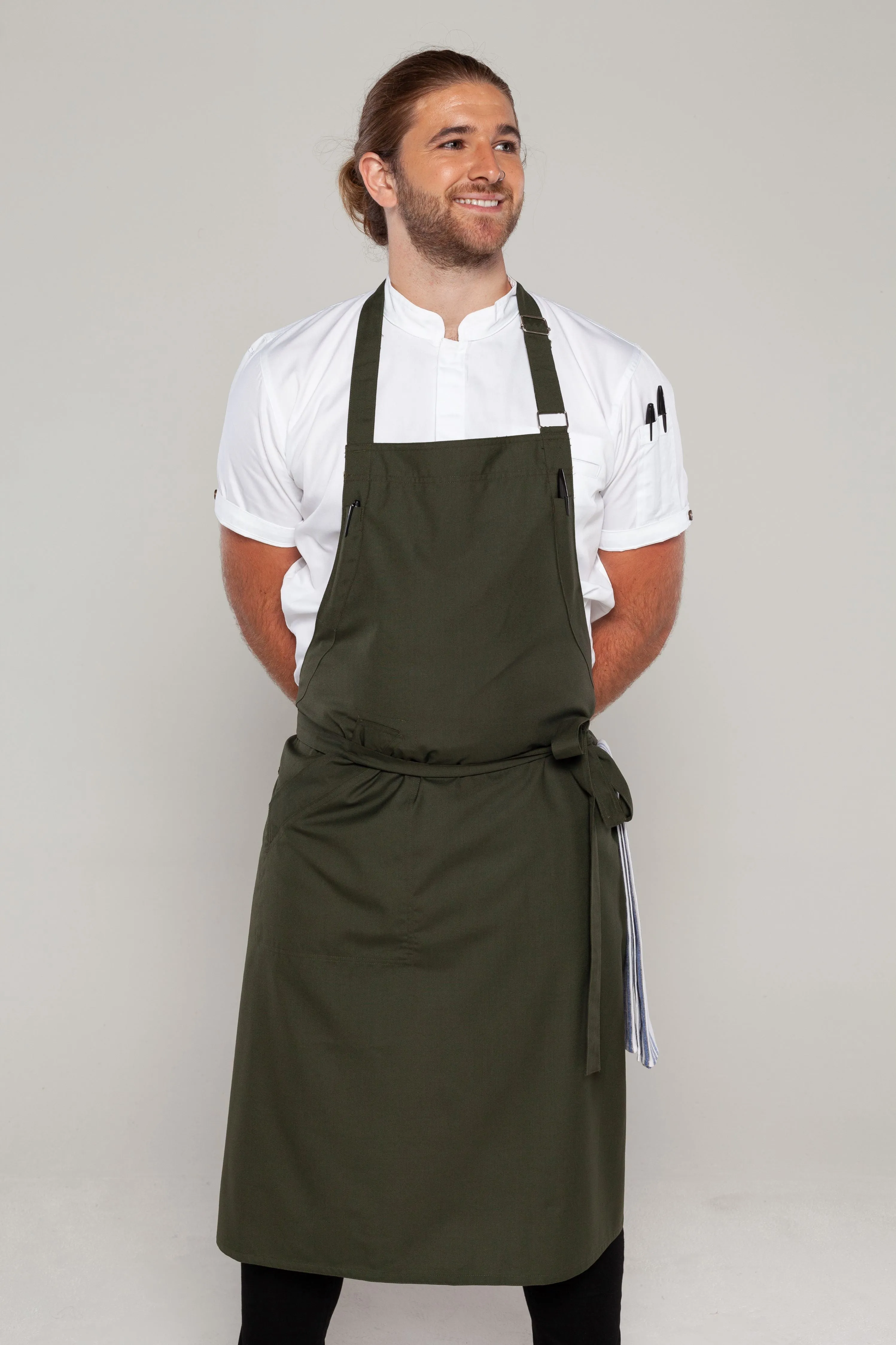 Ross Dark Green bib Chef Apron Large Size