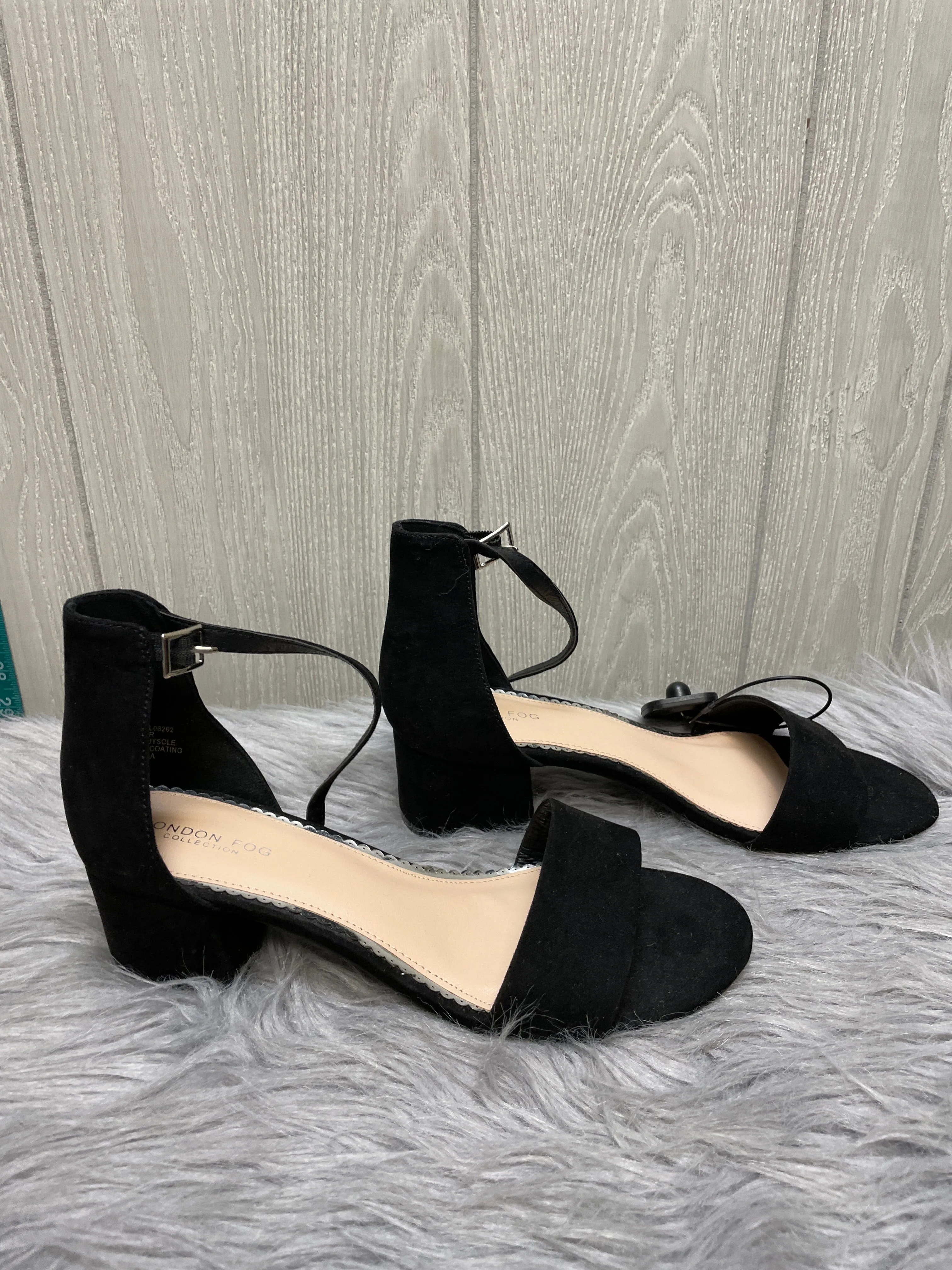 Sandals Heels Block By London Fog In Black, Size: 9