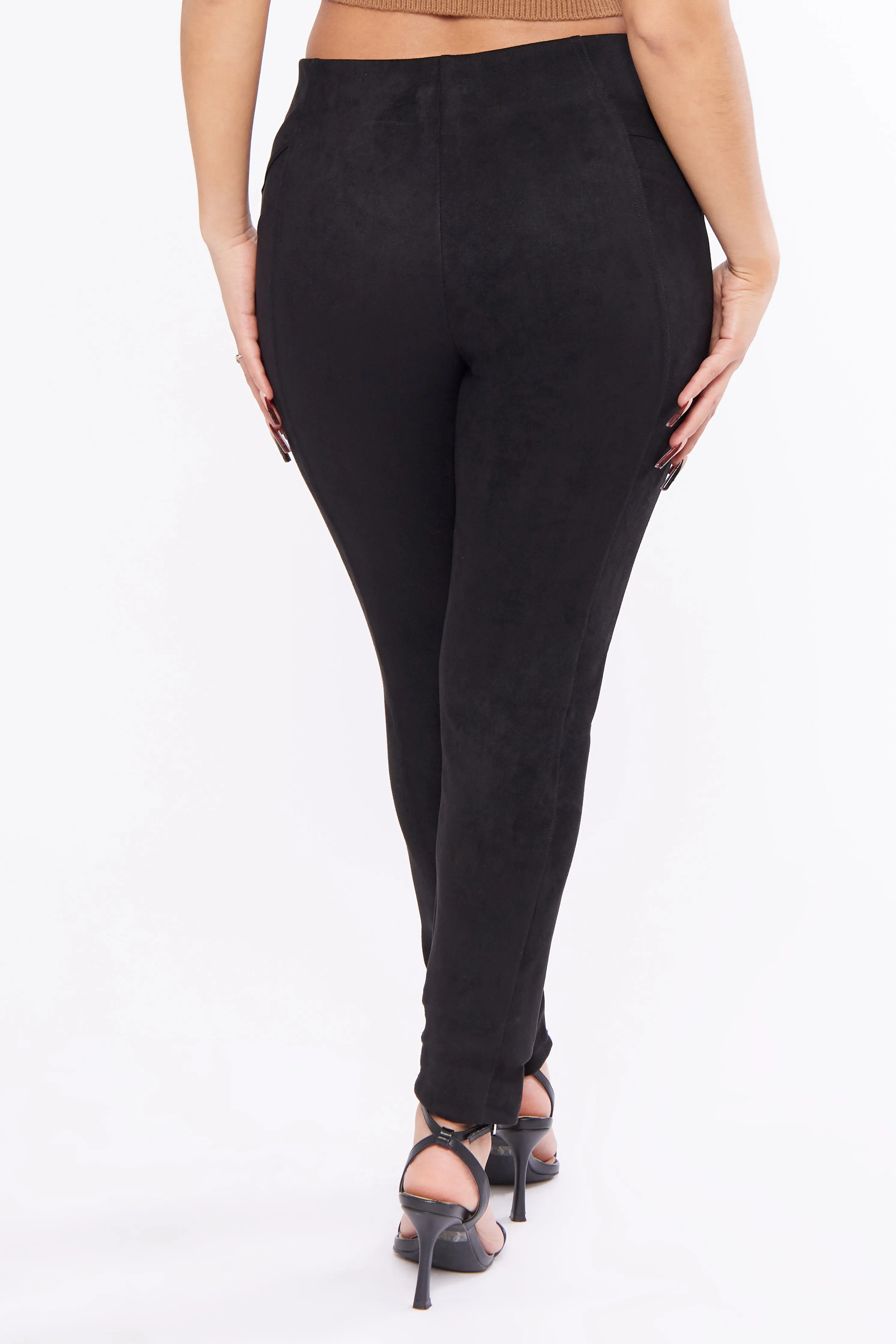 Seamed Suede Skinny Legging