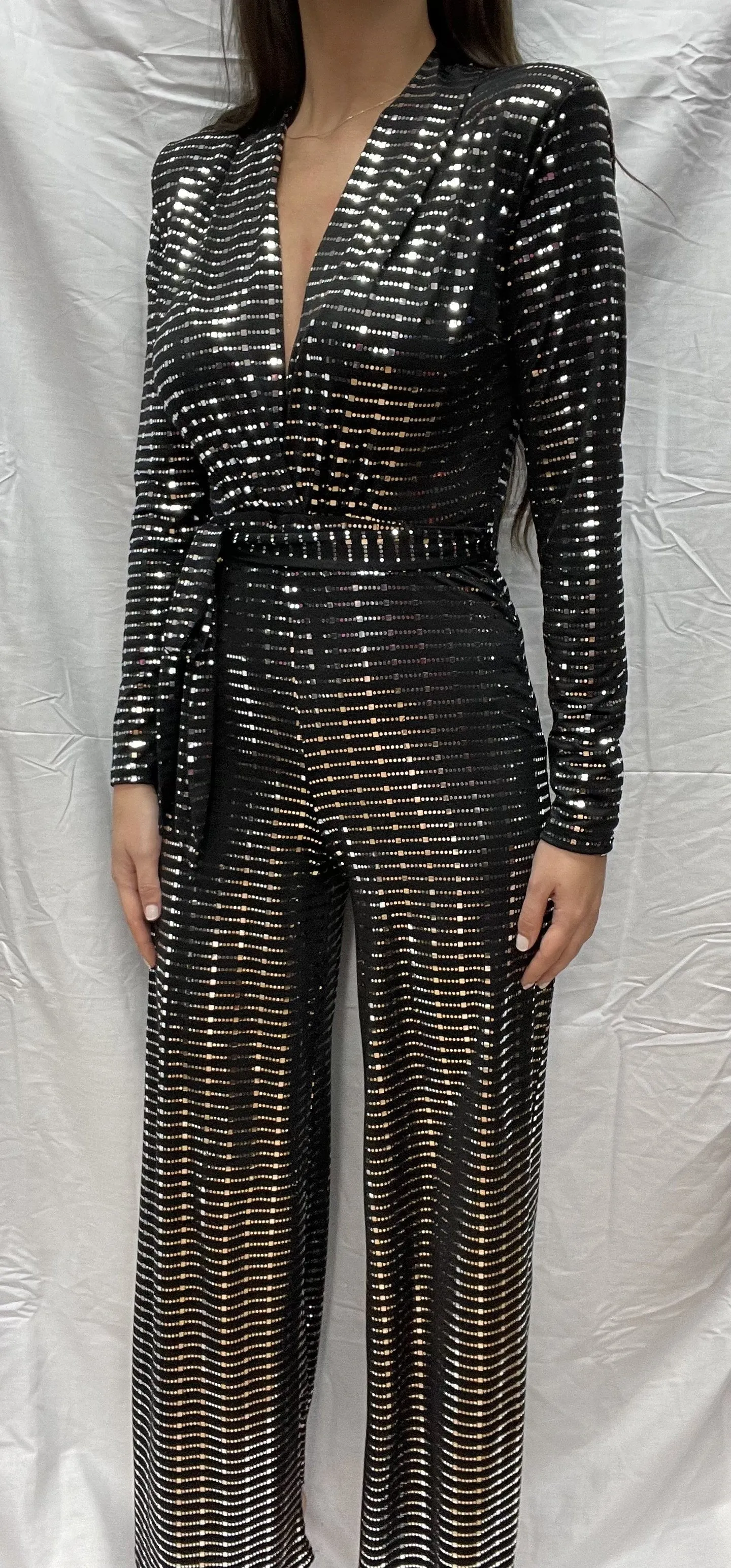 Silver Sequin Jumpsuit