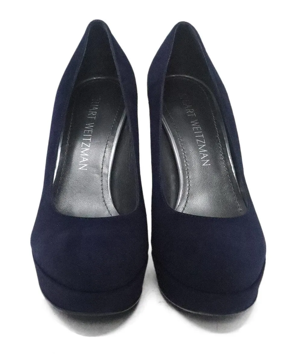 Stuart Weitzman Navy Suede Heels sz 6.5