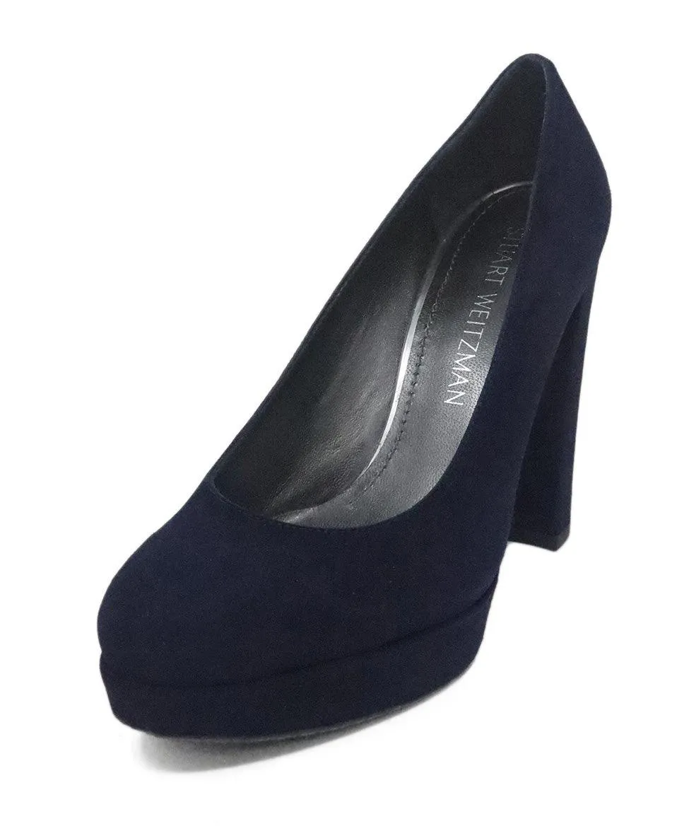 Stuart Weitzman Navy Suede Heels sz 6.5