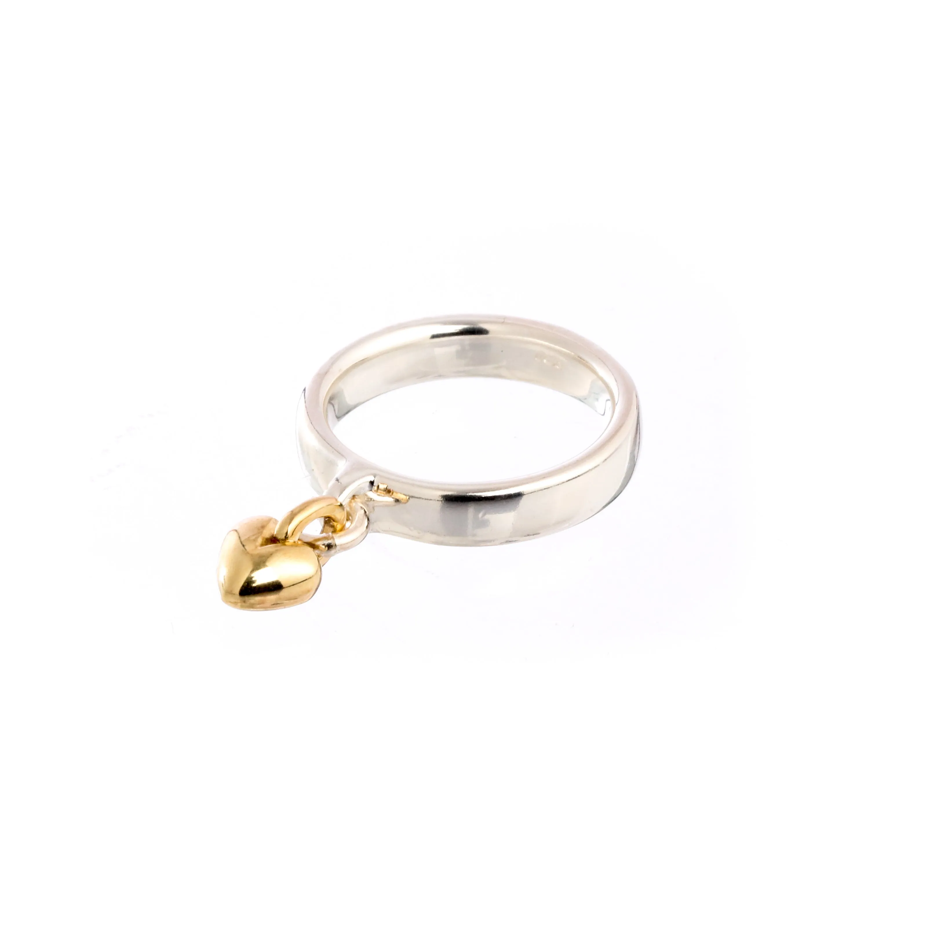 Sweetheart Silver & Gold Charm Ring