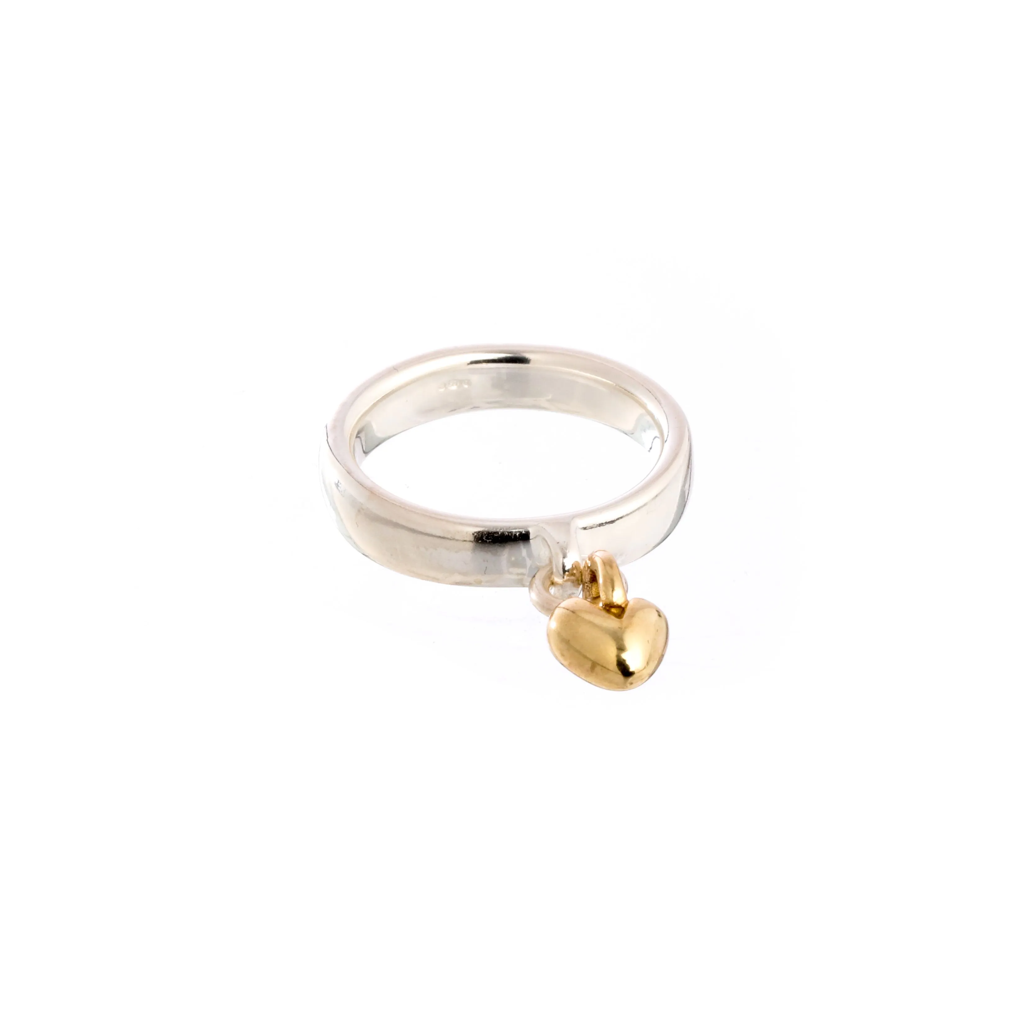 Sweetheart Silver & Gold Charm Ring