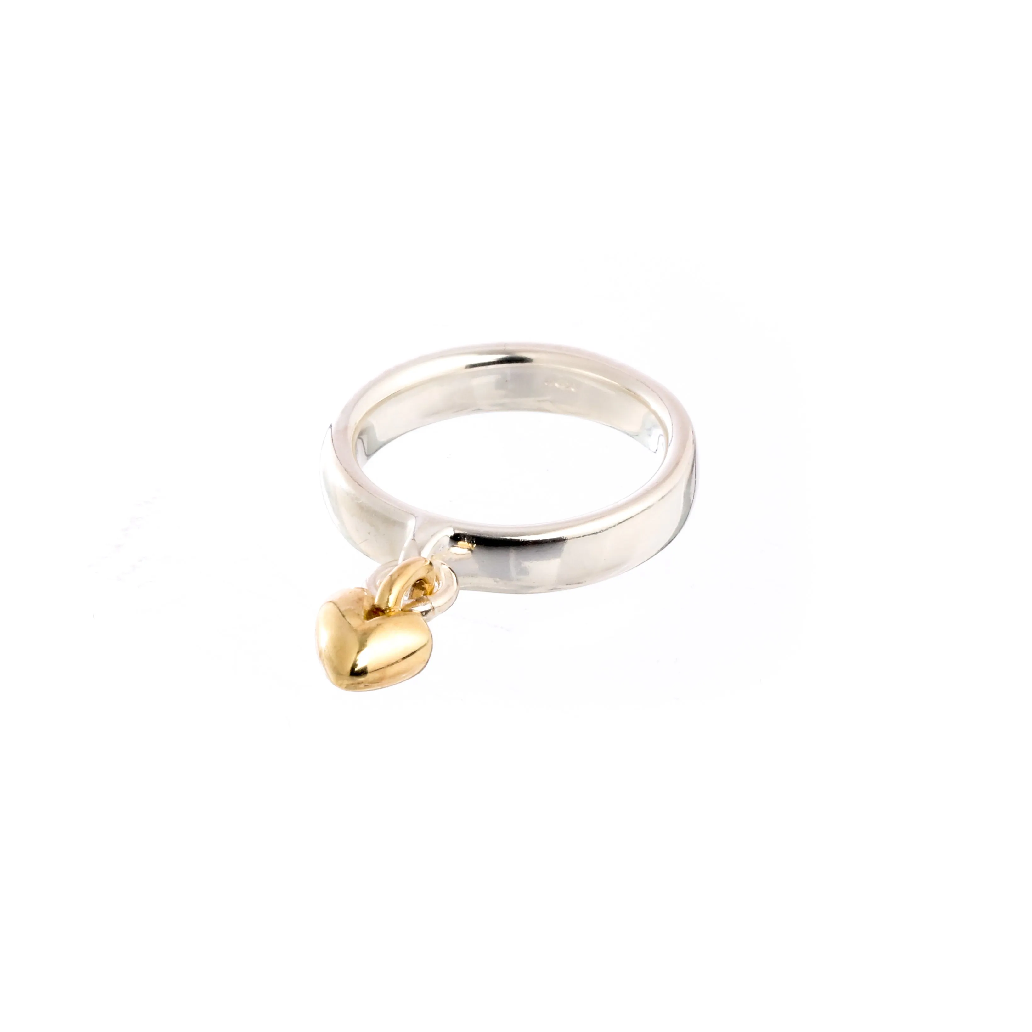 Sweetheart Silver & Gold Charm Ring