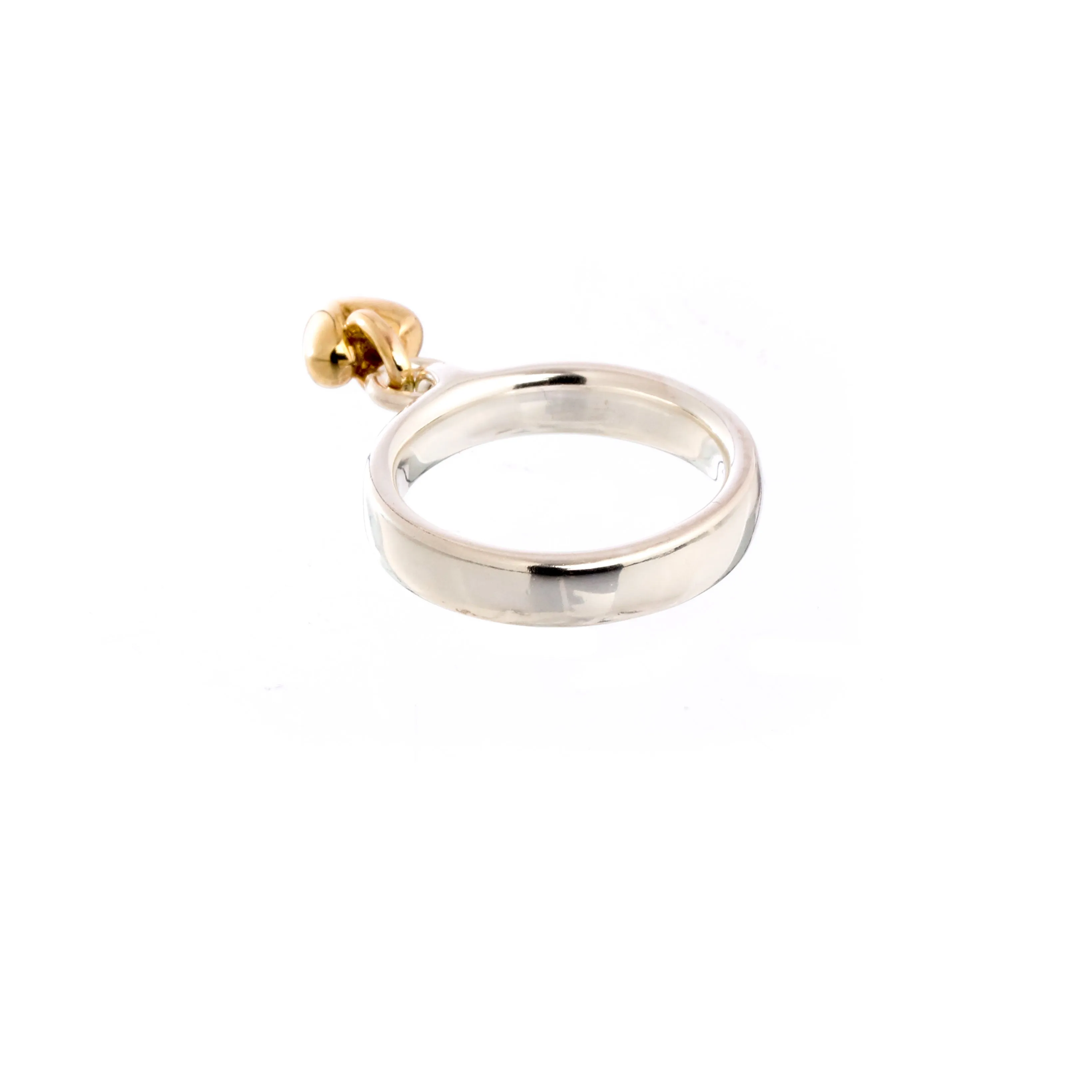 Sweetheart Silver & Gold Charm Ring