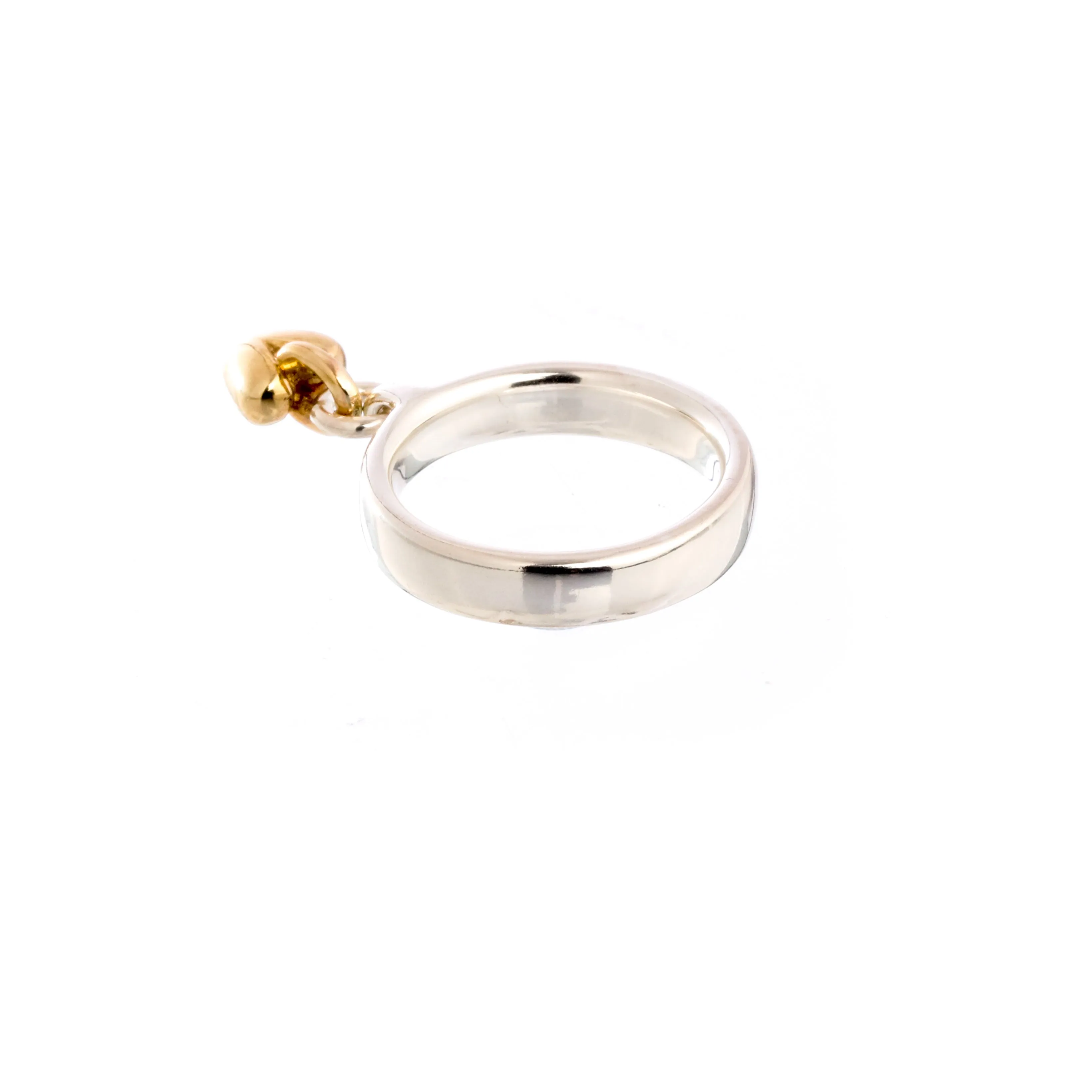 Sweetheart Silver & Gold Charm Ring