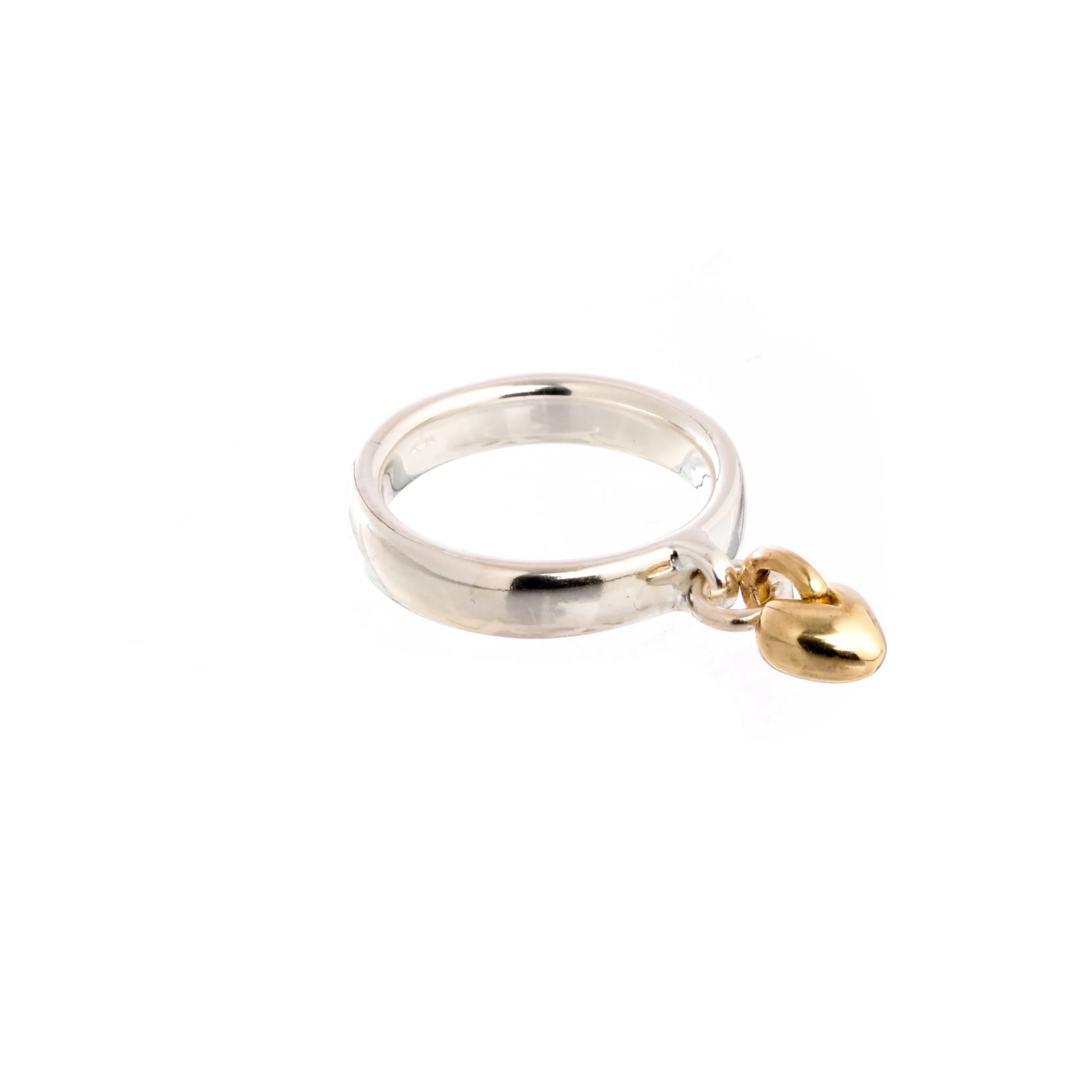 Sweetheart Silver & Gold Charm Ring