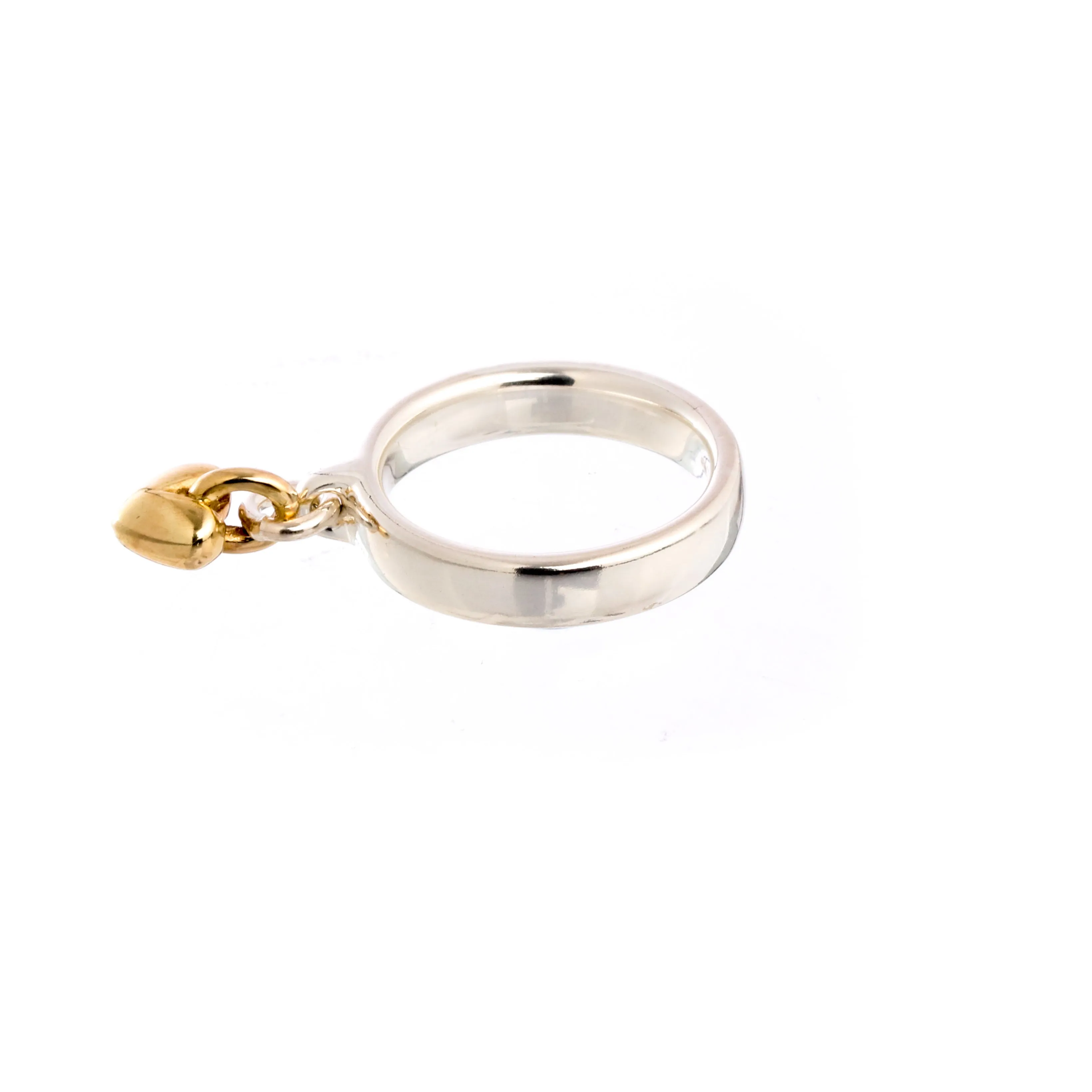 Sweetheart Silver & Gold Charm Ring