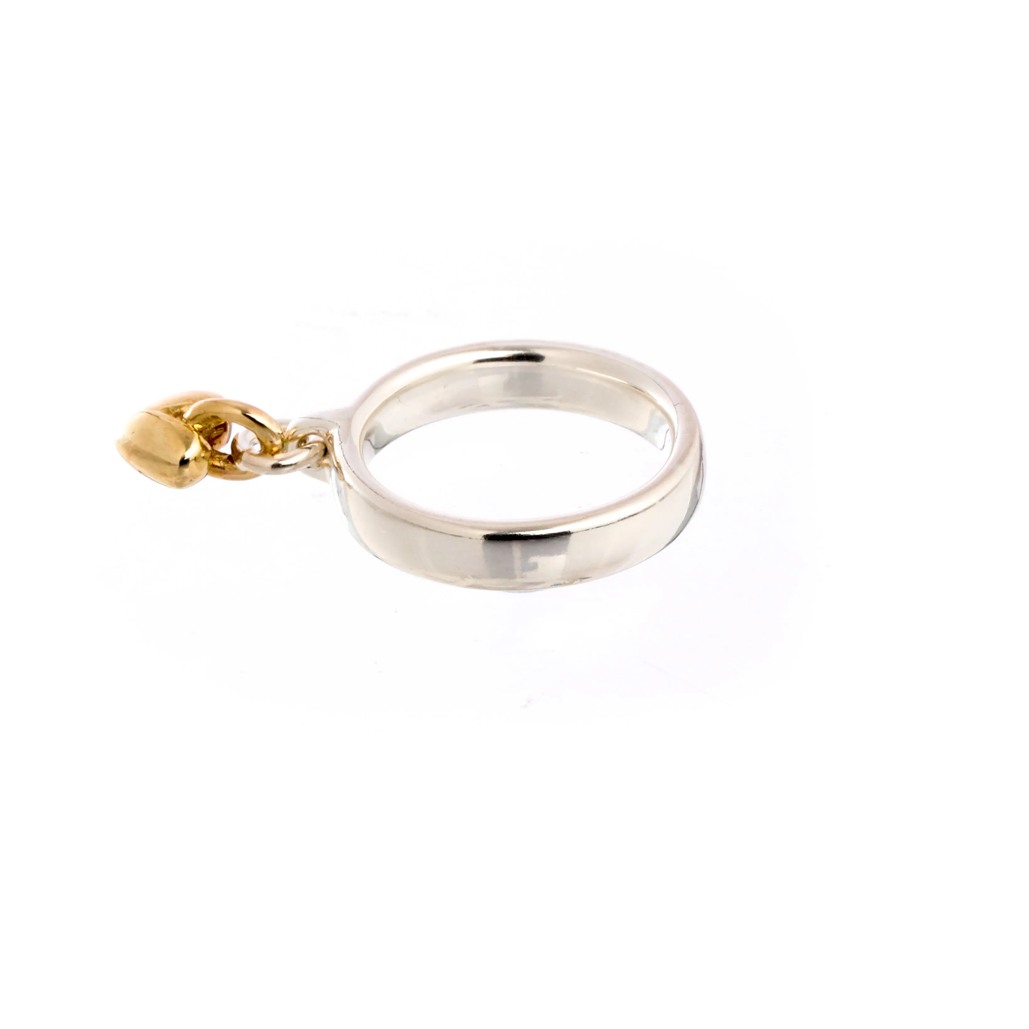 Sweetheart Silver & Gold Charm Ring