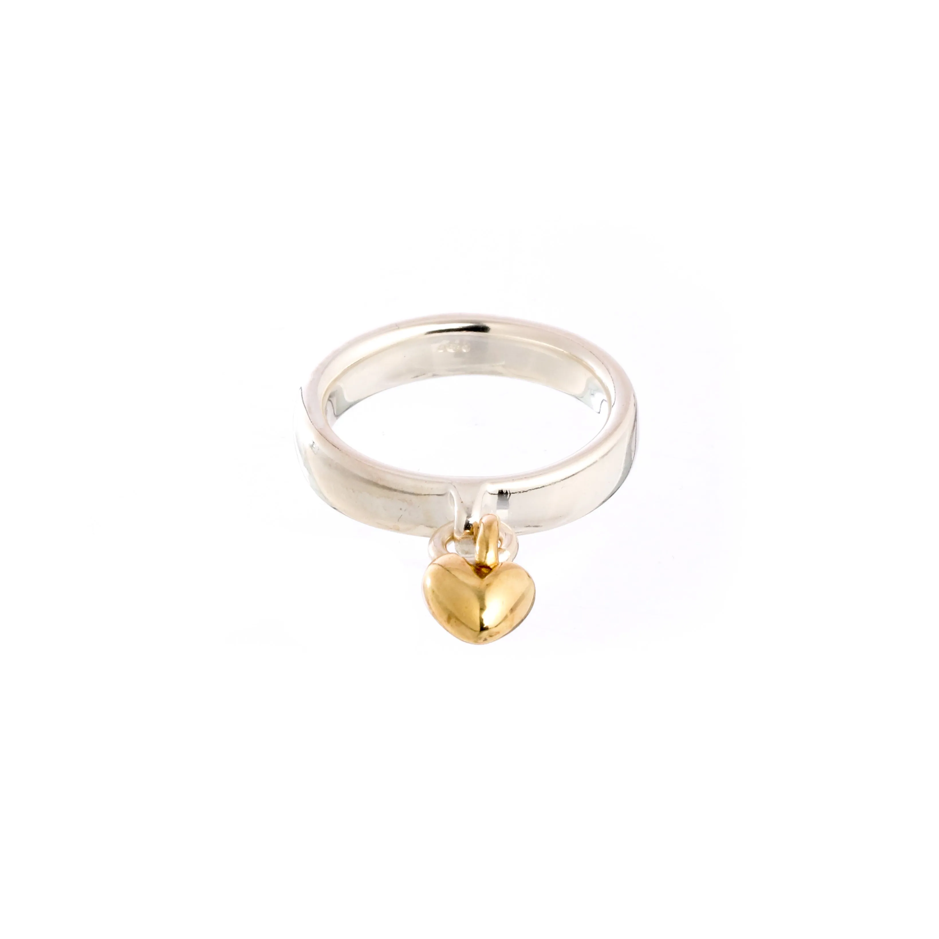 Sweetheart Silver & Gold Charm Ring