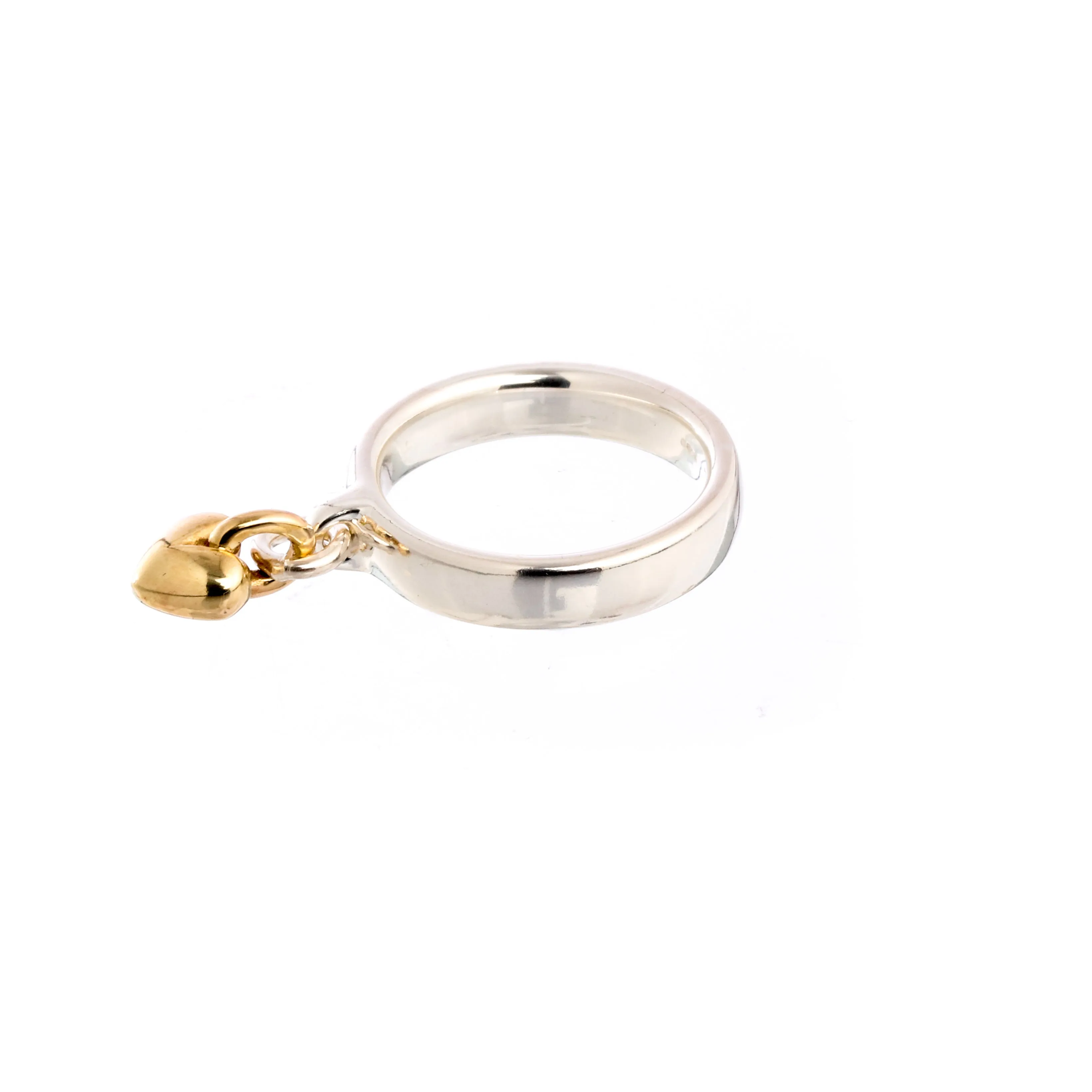 Sweetheart Silver & Gold Charm Ring